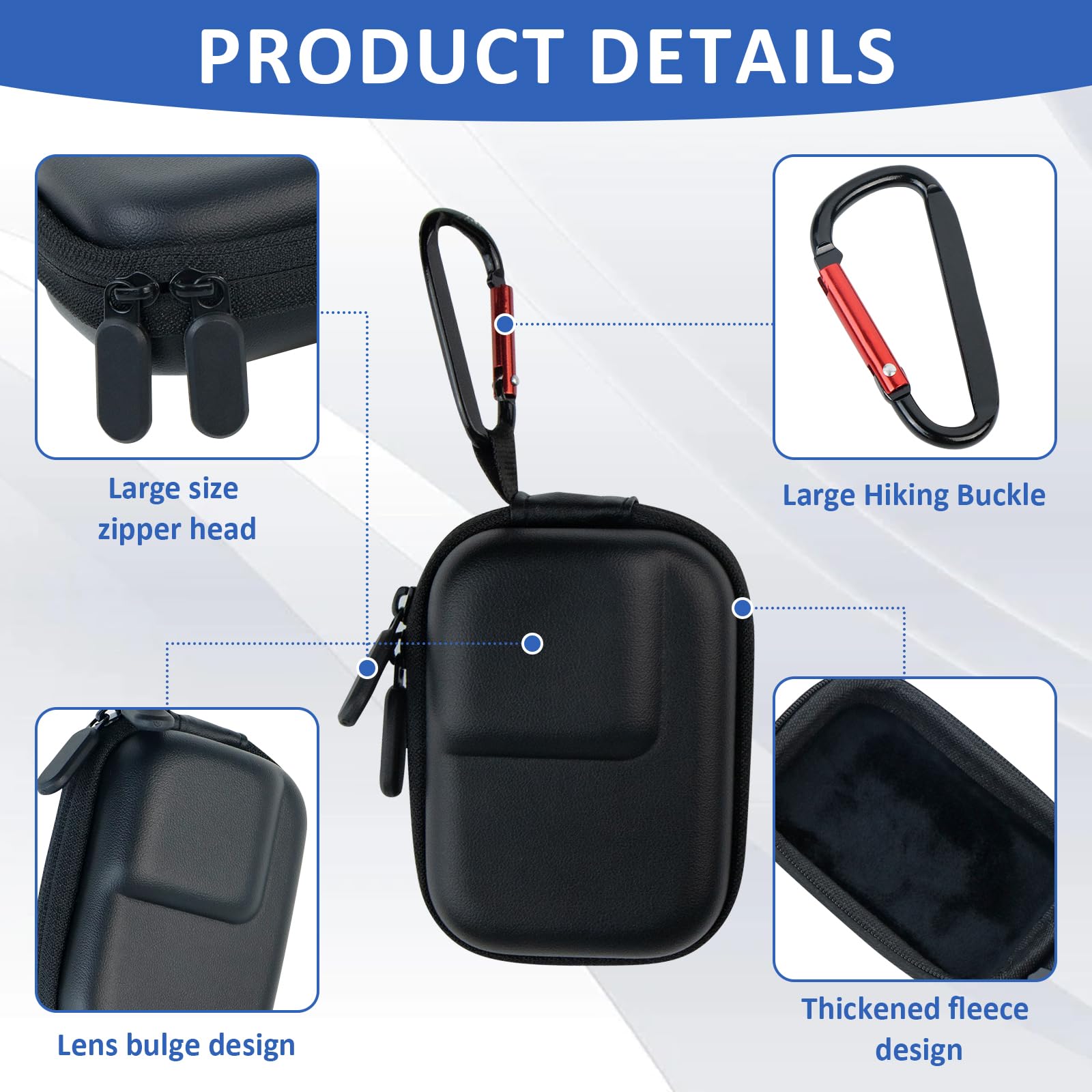 Hesupy Étui De Voyage Pour Dji Action 5 Pro/4/3, Sac De Protection Résistant Aux Chutes Noir