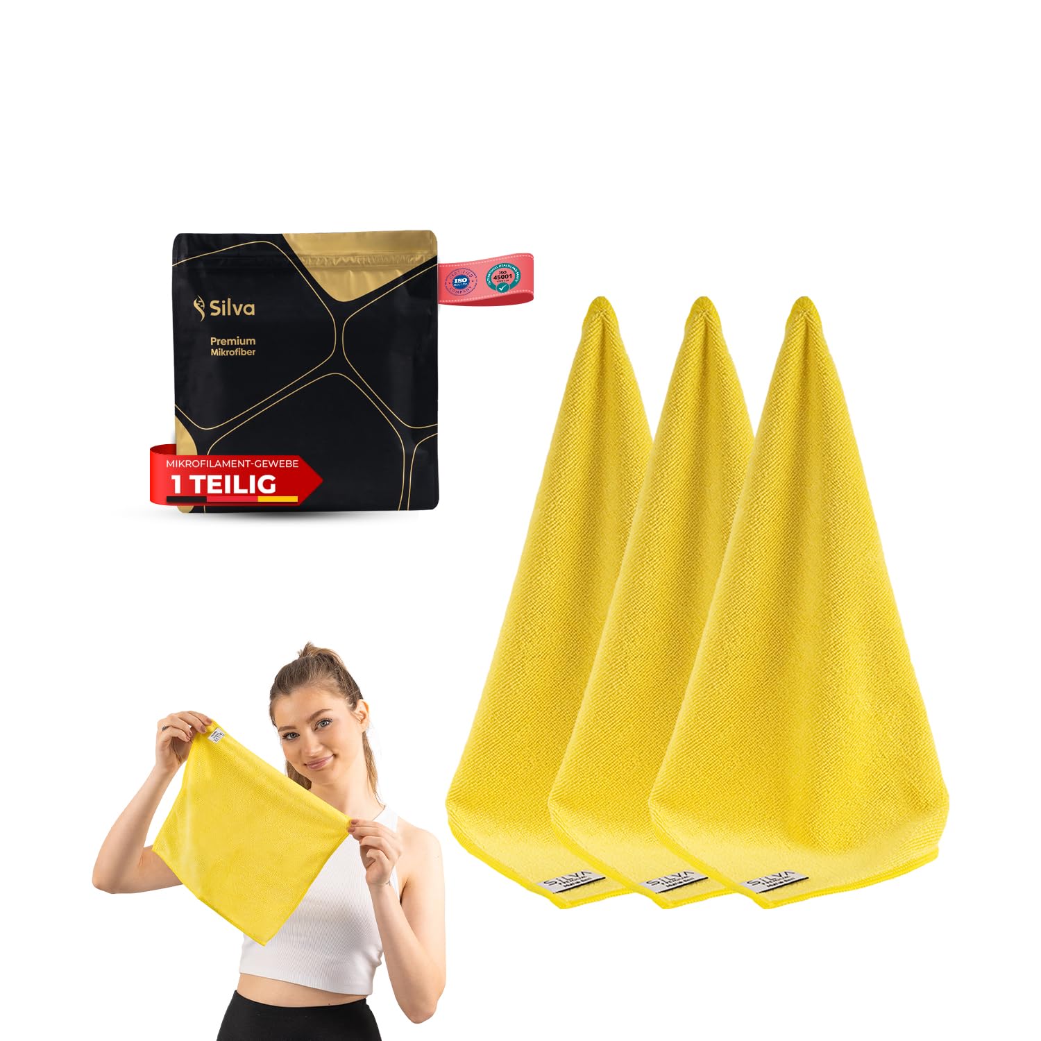 Silva, Premium Microfiber Kitchen Towel, All-Purpose Cleaning Cloth, Durable, Scratch-Free