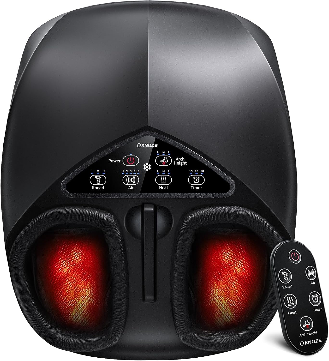 KNQZE Shiatsu Foot Massager with Heat and Remote, 2026 Upgraded Lift-Arch Design, 3D Deep Kneading, Relief for Plantar Fasciitis and Foot Pain, Fits Up to Men Size 14, Ideal Gift for Mom Women Men