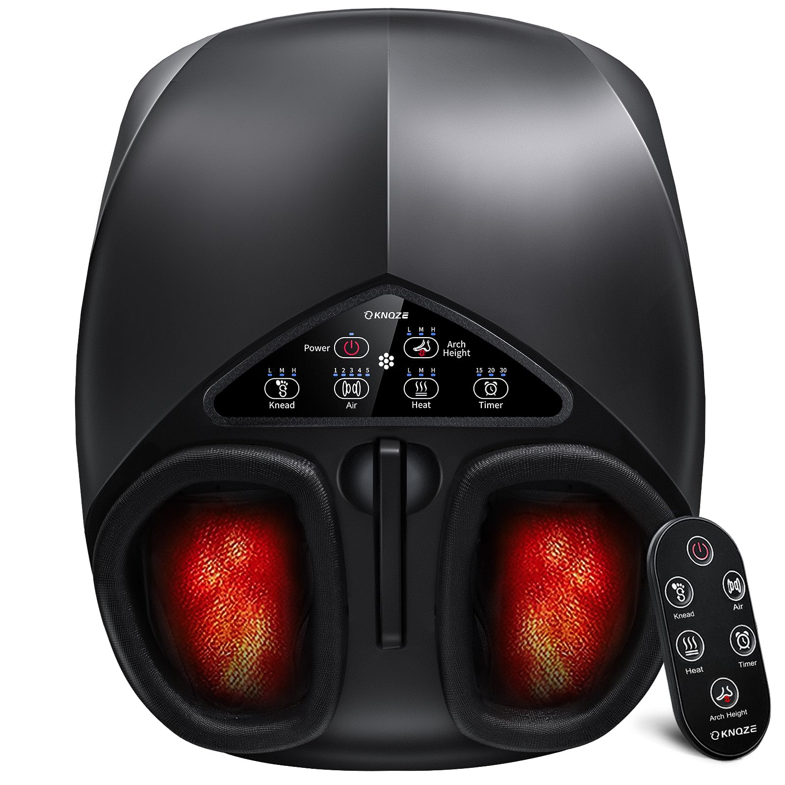KNQZE Shiatsu Foot Massager with Heat and Remote 2026 Upgraded Lift-Arch Design 3D Deep Kneading Relief for Plantar