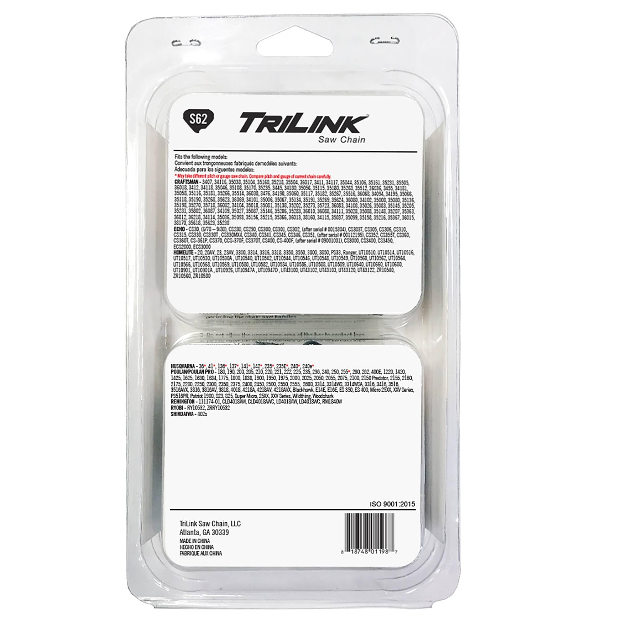 trilink sierra cadena cl15062 X 2tl2 18 "Twin Pack S62