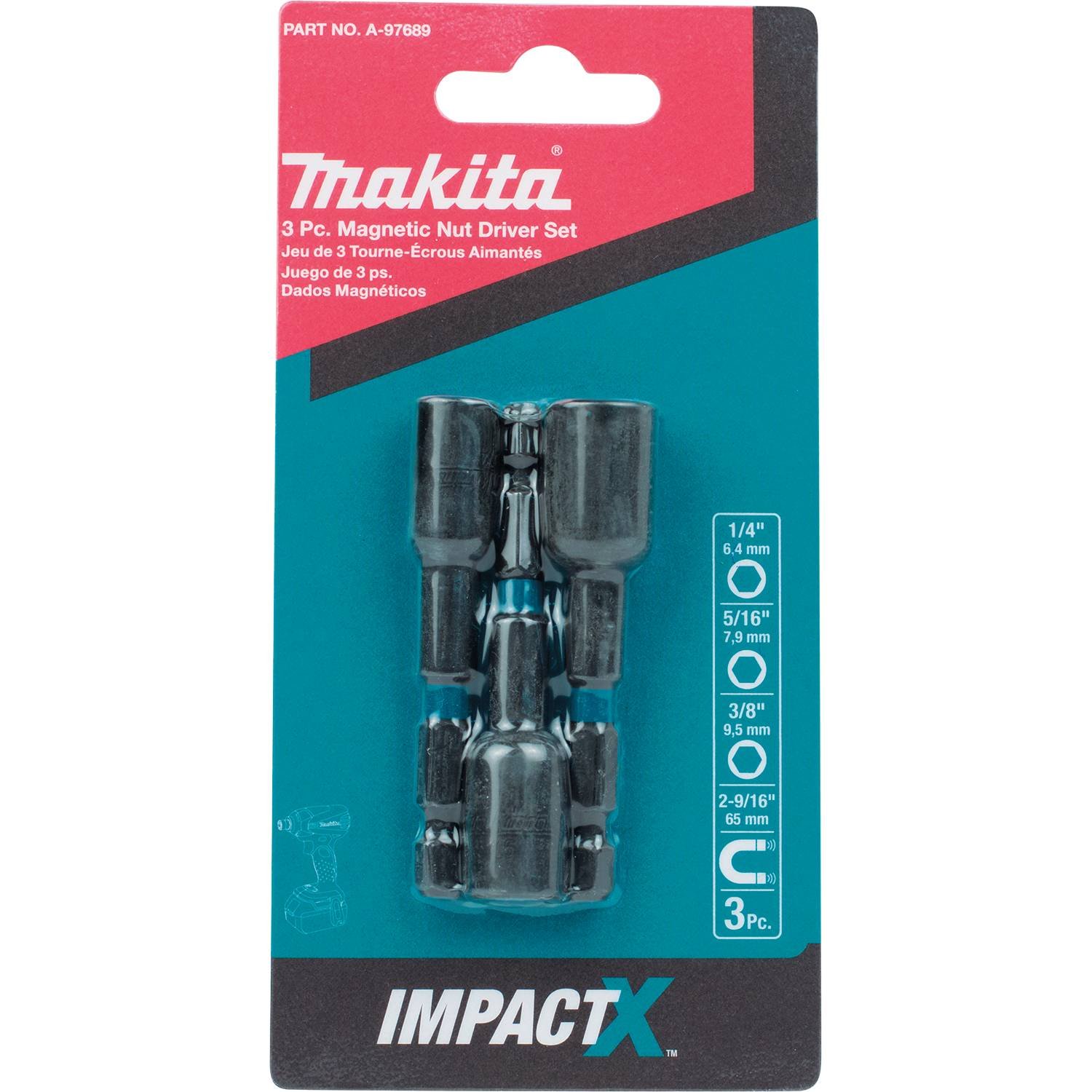 Amazon.com: Makita A-97689 Impactx 3 Pc 2-9/16″ Magnetic Nut