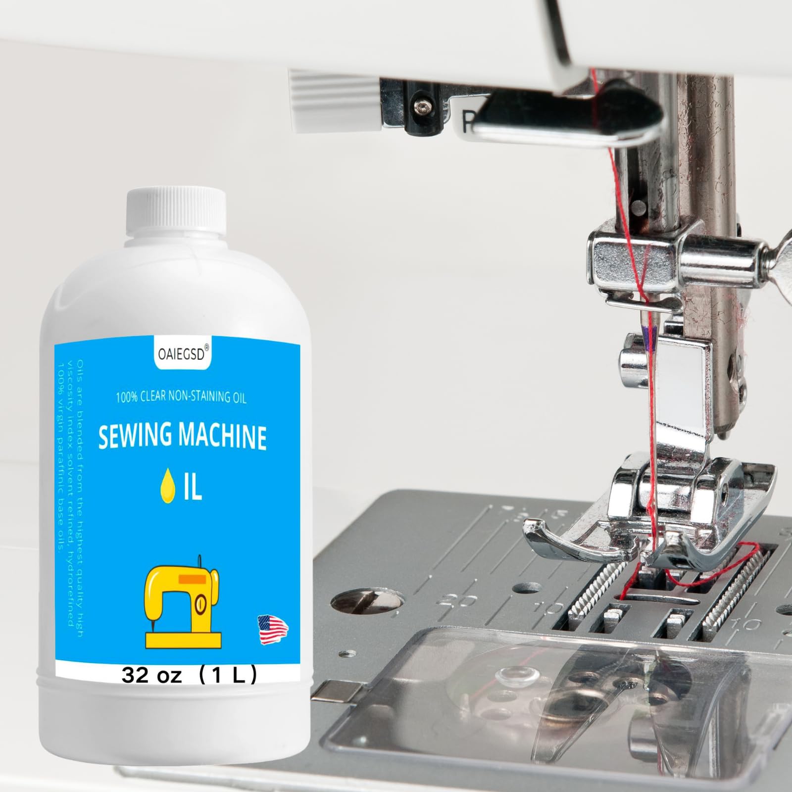 Aceite y lubricante para máquina de coser de luz fina de 4 onzas, aceite de máquina de coser comercial e industrial para lubricar partes móviles de maquinaria textil, accesorios para máquinas Serger