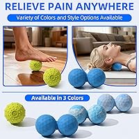 Vista 3 de Peanut & Spiky Massage Ball Set, Double Lacrosse Peanut Roller + Firm Spiky Ball for Deep Tissue Myofascial Release, Trigger Point Therapy, Plantar