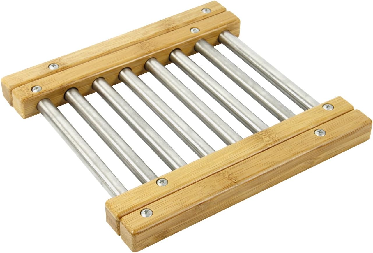 Ambiance Nature - 510764 - Expandable Trivet - Bamboo and Stainless Steel