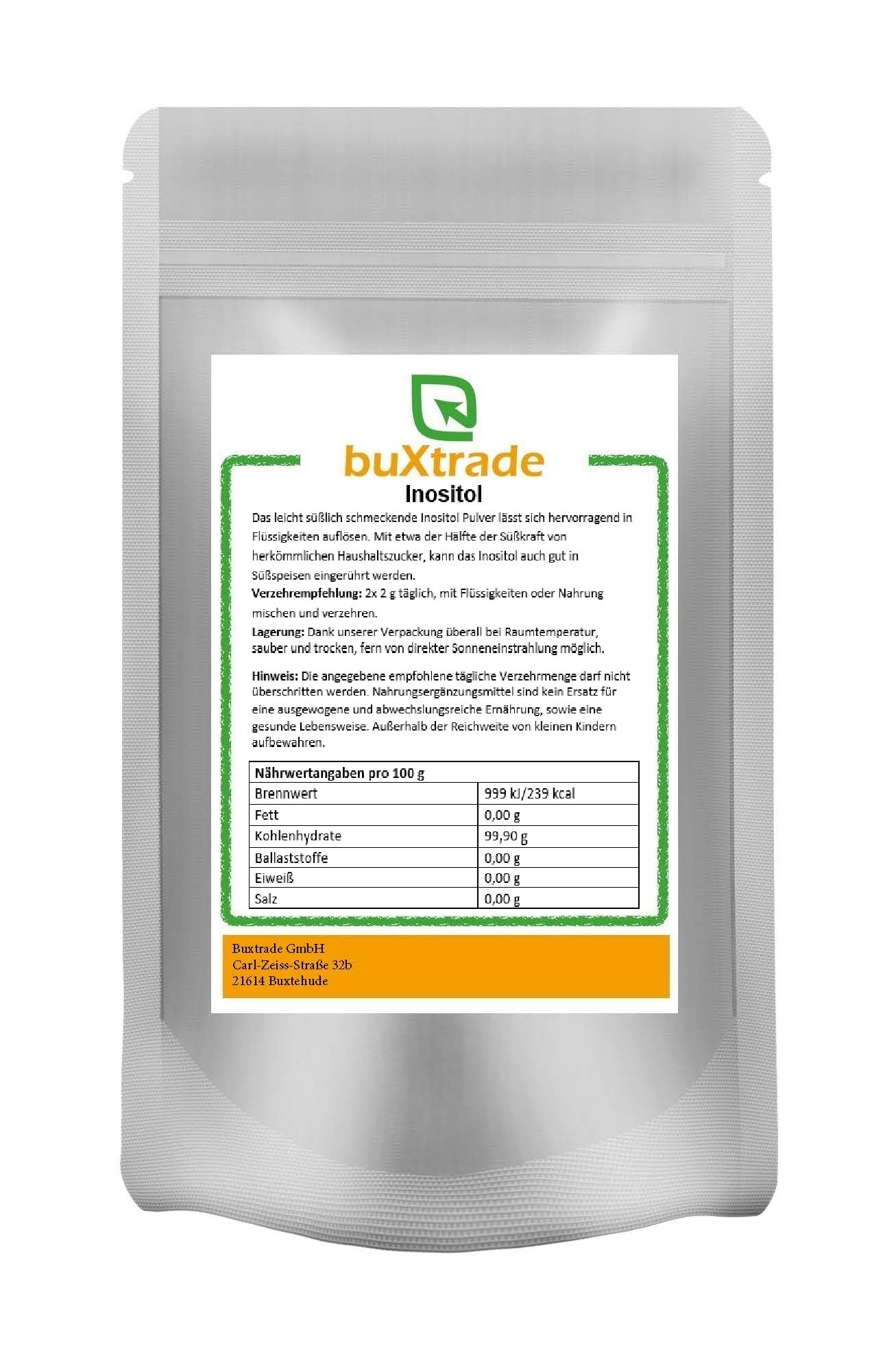4x 500 g Inositol | Pulver | Süßungsmittel | Buxtrade | Vegetarisch | Vitamin B8