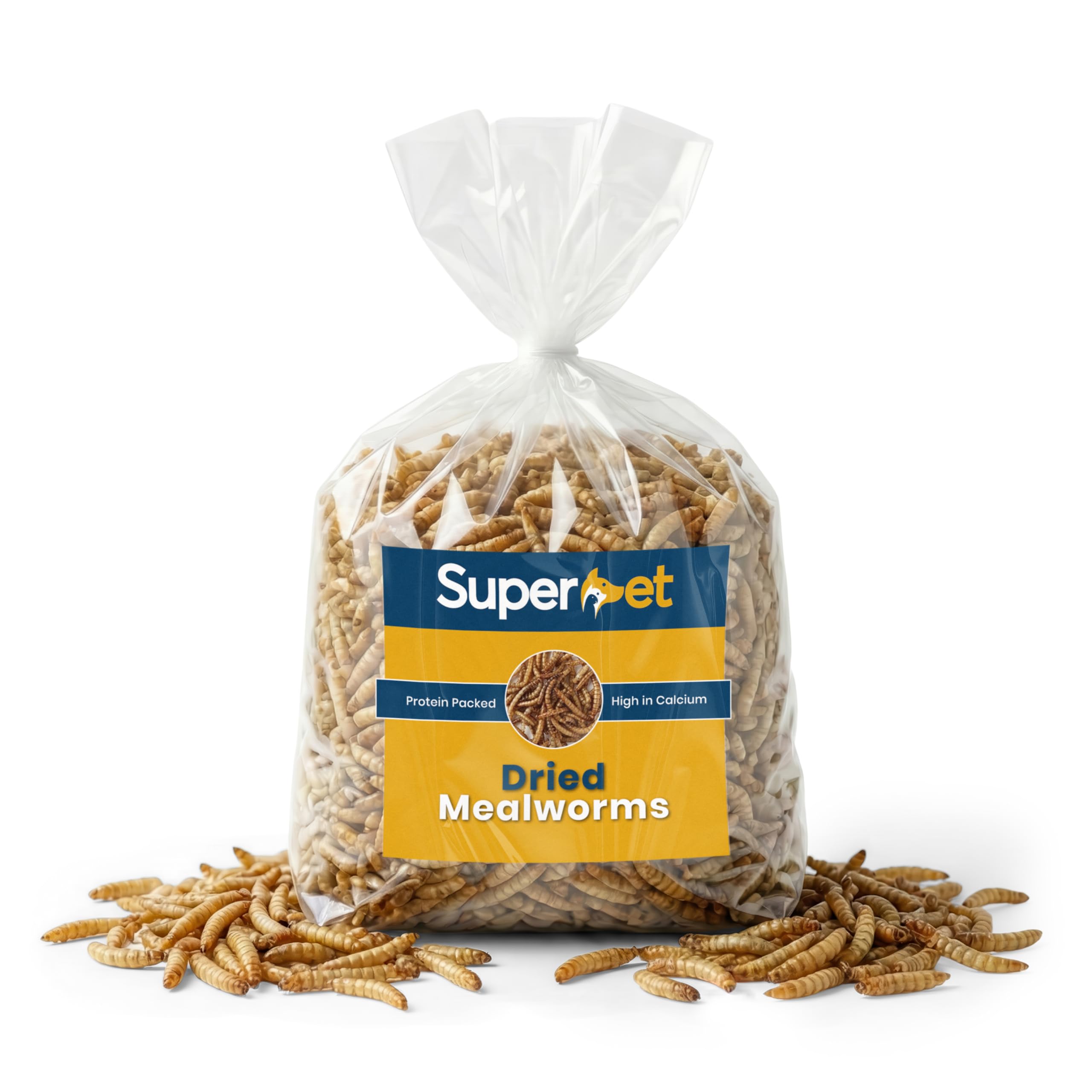 Superpet Dried Mealworms for Wild Birds, High-Protein Meal Worms for Garden Birds, Robins, Blackbirds, Starlings, Chickens & Fish, Premium Year-Round Wild Bird Food (5kg)