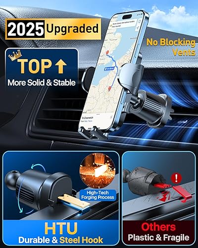 Miniatura 5 de HTU Soporte de teléfono de automóvil con succión más fuerte mejorado, brazo flexible, soporte giratorio para teléfono celular para salpicadero,