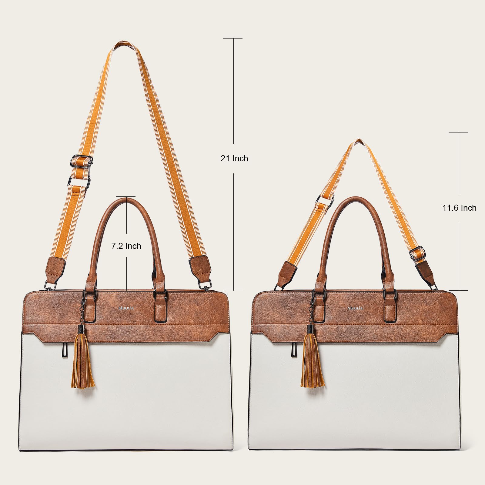 Shrrie 15,6 pouces sac pour ordinateur portable pour les femmes,Sac de travail résistant à l'eau sac portable,Valise avec sac à main