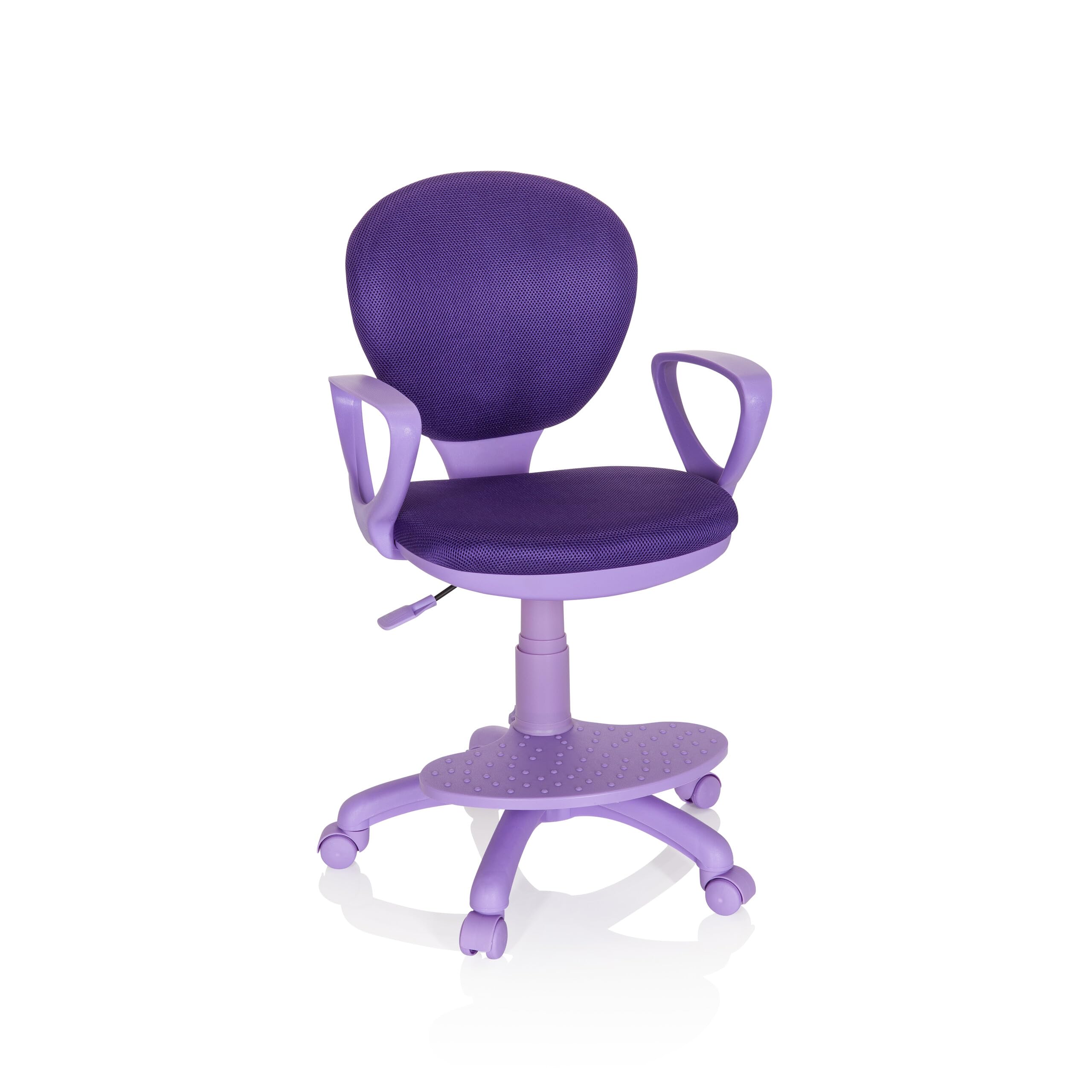 hjh OFFICE 671009 Silla de Escritorio para niños Kid Colour Tela Lila, Silla giratoria con apoyabrazos y reposapies