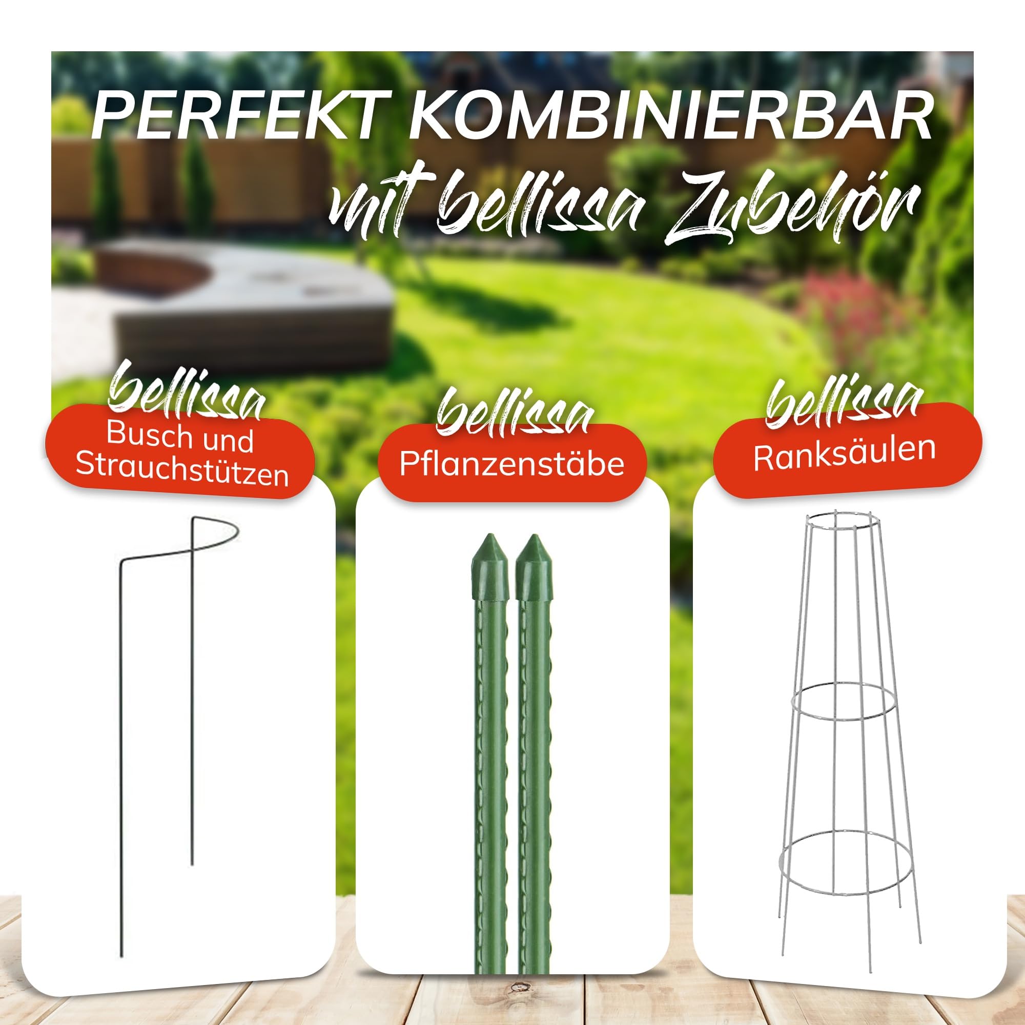 bellissa Tomaten Rankhilfe Tomatenturm 6er-Set Stahl verzinkt 120 cm