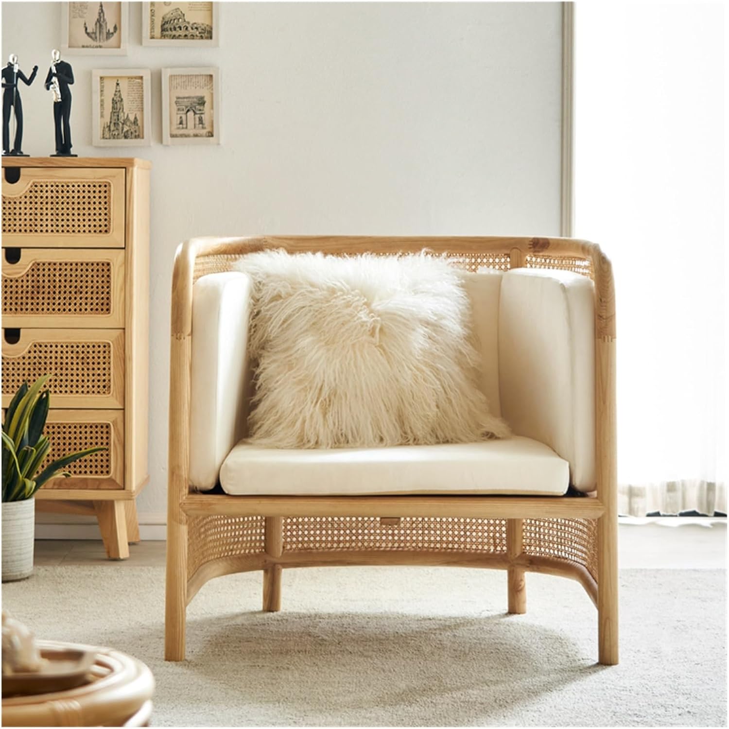 ラタン ロッキングチェア 揺り椅子 ゆるかご椅子 おしゃれ 天然素材 籐