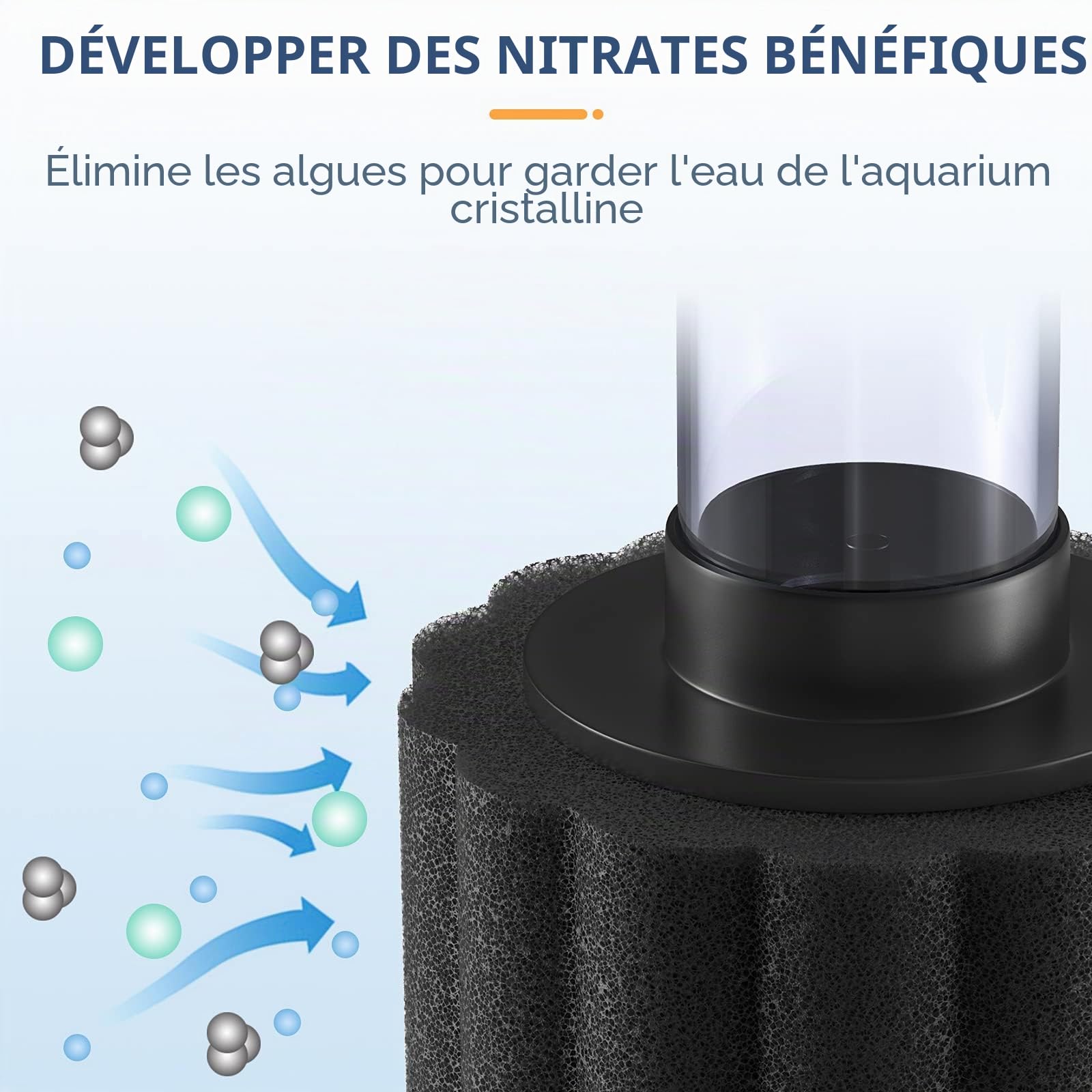 Pawfly Filtre éponge d'aquarium Aquarium Nano Bio Filtre à Éponge Silencieux Betta Kit De Filtre en Mousse pour Crevettes Frites avec Tuyau d'Aération pour Petits Aquariums Jusqu'à 12 litres