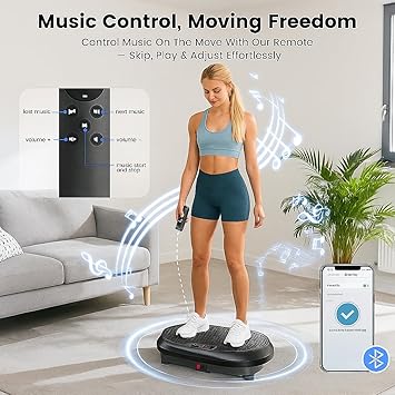 Vibration Plate Exercise Machine, Vibrating Fitness Platform for Lymphatic Drainage, Full Body Shaker Workout Equipment, Bluetooth Power Shaping Vibrate Plate, Board Sport for Home Exercise Gym