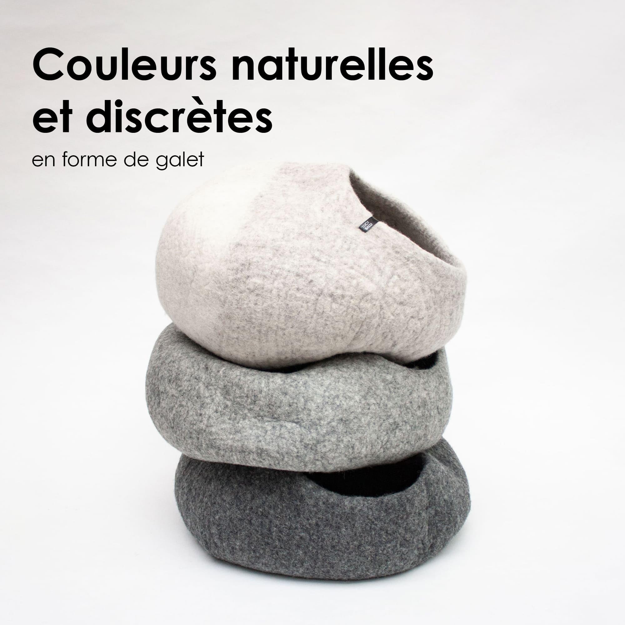 LucyBalu® Grotte lit pour Chat en Laine Naturelle I Gris Clair