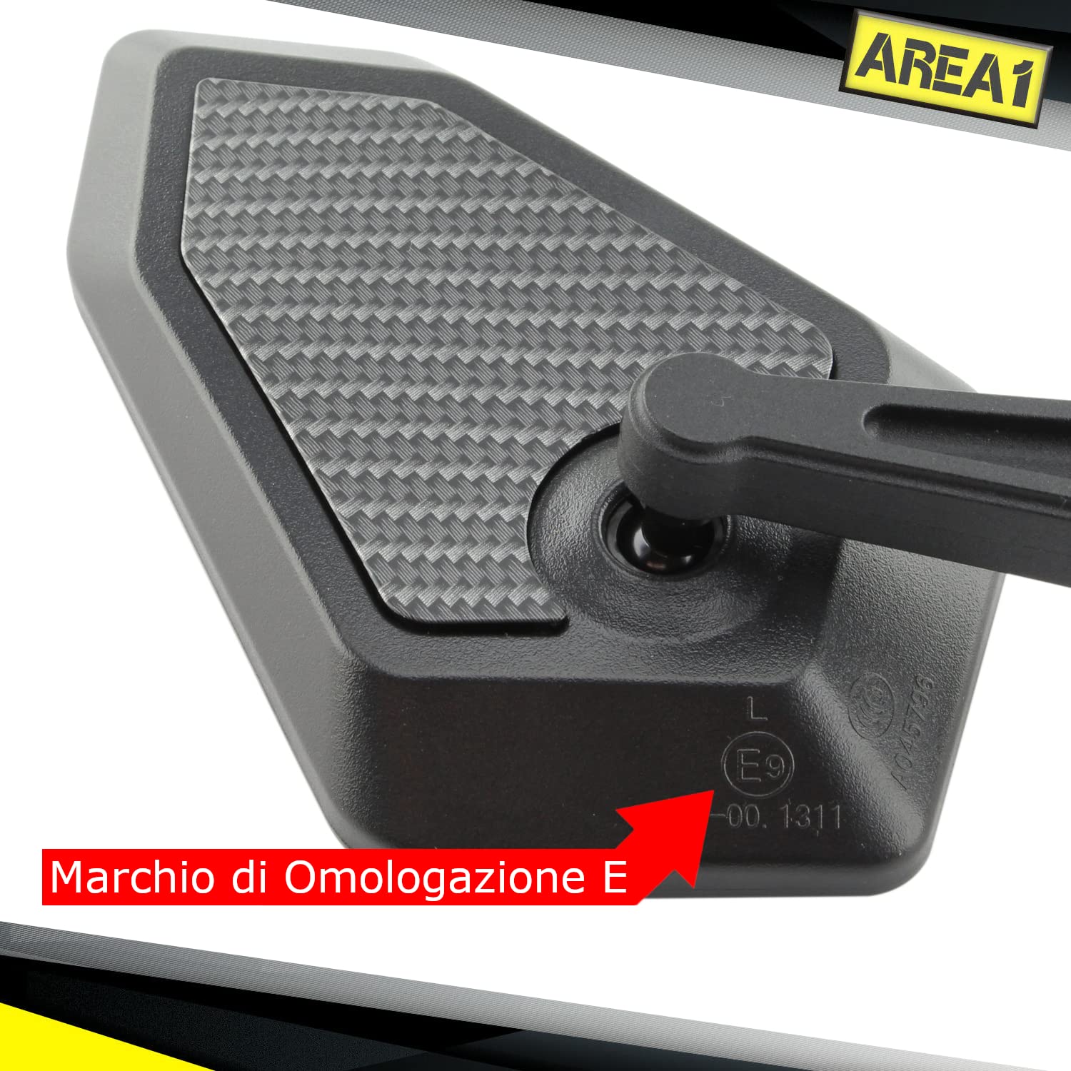 Specchietti Retrovisori Moto Area1 Universali - Omologati, Design Sportivo, Con Adattatori Per Filettature - Foto 4