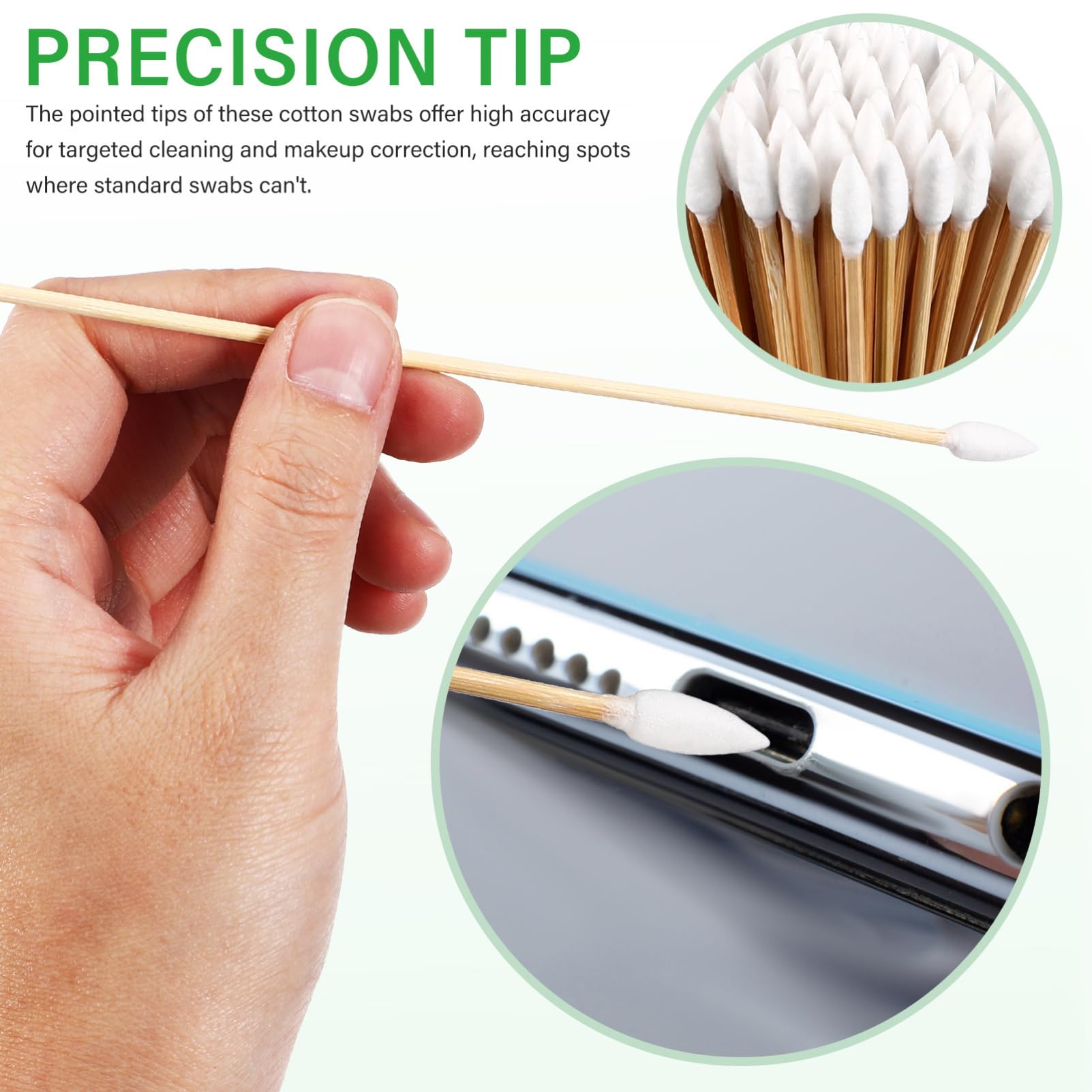 5 Series Bastoncillos De Algodón De Precisión Hisopos Eliminación Baño Palos Aplicadores De Maquillaje Herramientas De Limpieza De Auriculares Madera 500 Piezas X 5