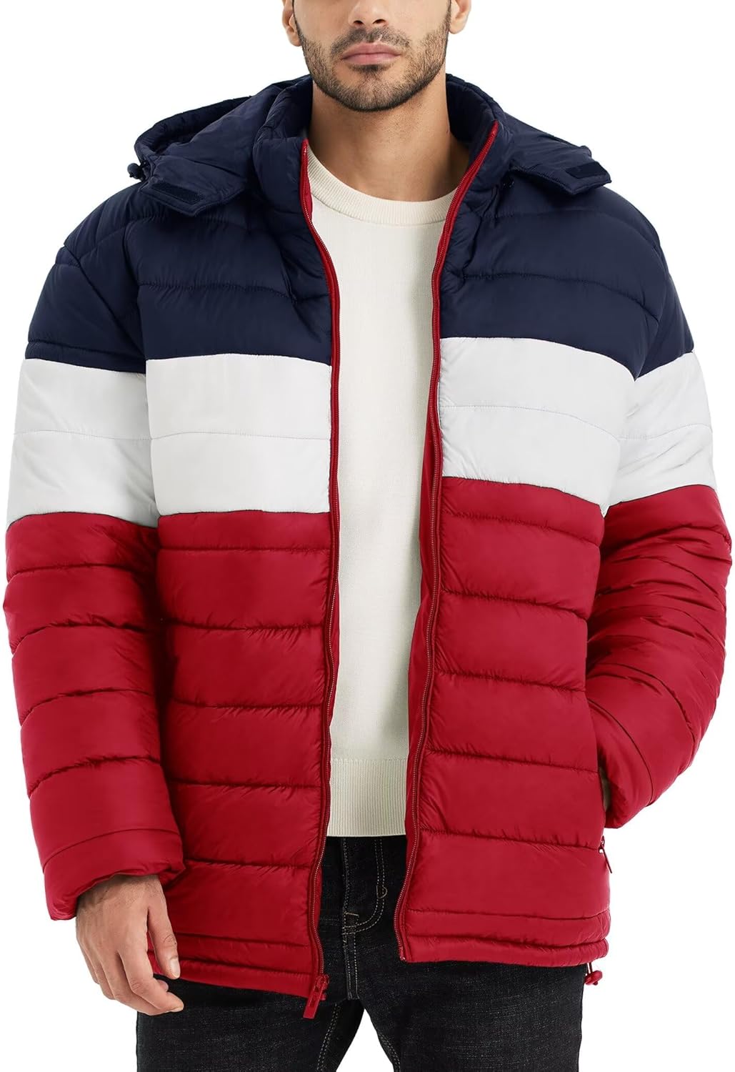 BEST SOUTH Men’s Winter Puffer Jacket Hooded Puffy Fleece Warm Lightweight Coat Outerwear Cold Weather BEST SOUTH Men’s Winter Puffer Jacket Hooded Puffy Fleece Warm Lightweight Coat Outerwear Cold Weather