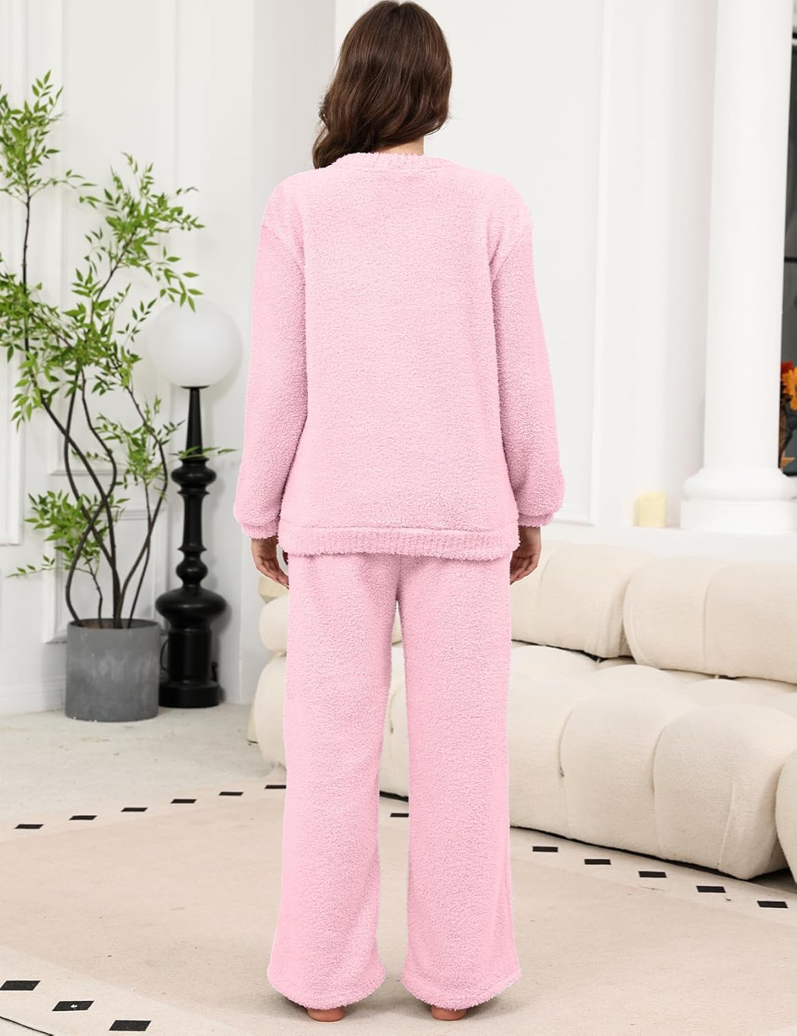 Gihuo Dachshund Pajamas for Women Warm Fleece Pjs Sets Fuzzy Loungewear Sleepwear - Image 3
