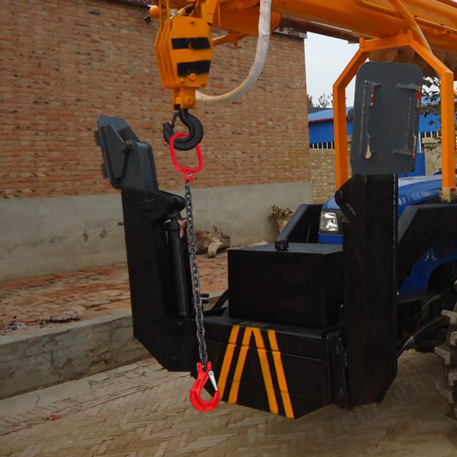 SOLUSTRE Lifting Chain Sling with Grad Hook Chain Sling Single Leg Lifting Chain Slings