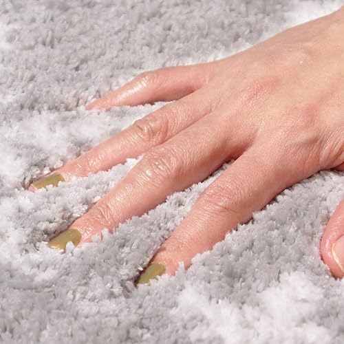 Miniatura 4 de Juego de alfombras de baño de Navidad, tapete de baño de copo de nieve gris, tapete de baño de Navidad lindo y absorbente, tapete de baño