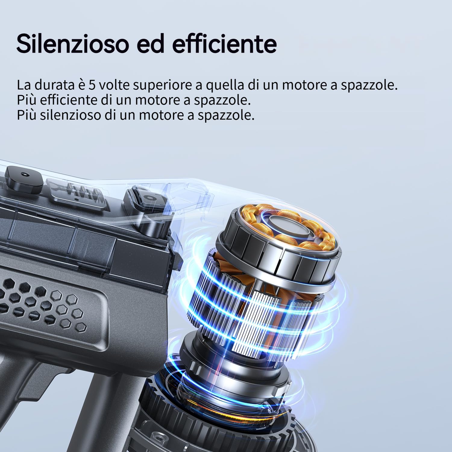 Greenote Aspirapolvere Senza Fili, 22kpa Scopa Elettrica Senza Fili Potente con Motore Brushless, 30Min Batteria Rimovibile Aspirapolvere senza Sacco Leggero per Pavimenti/Tappeti/Casa