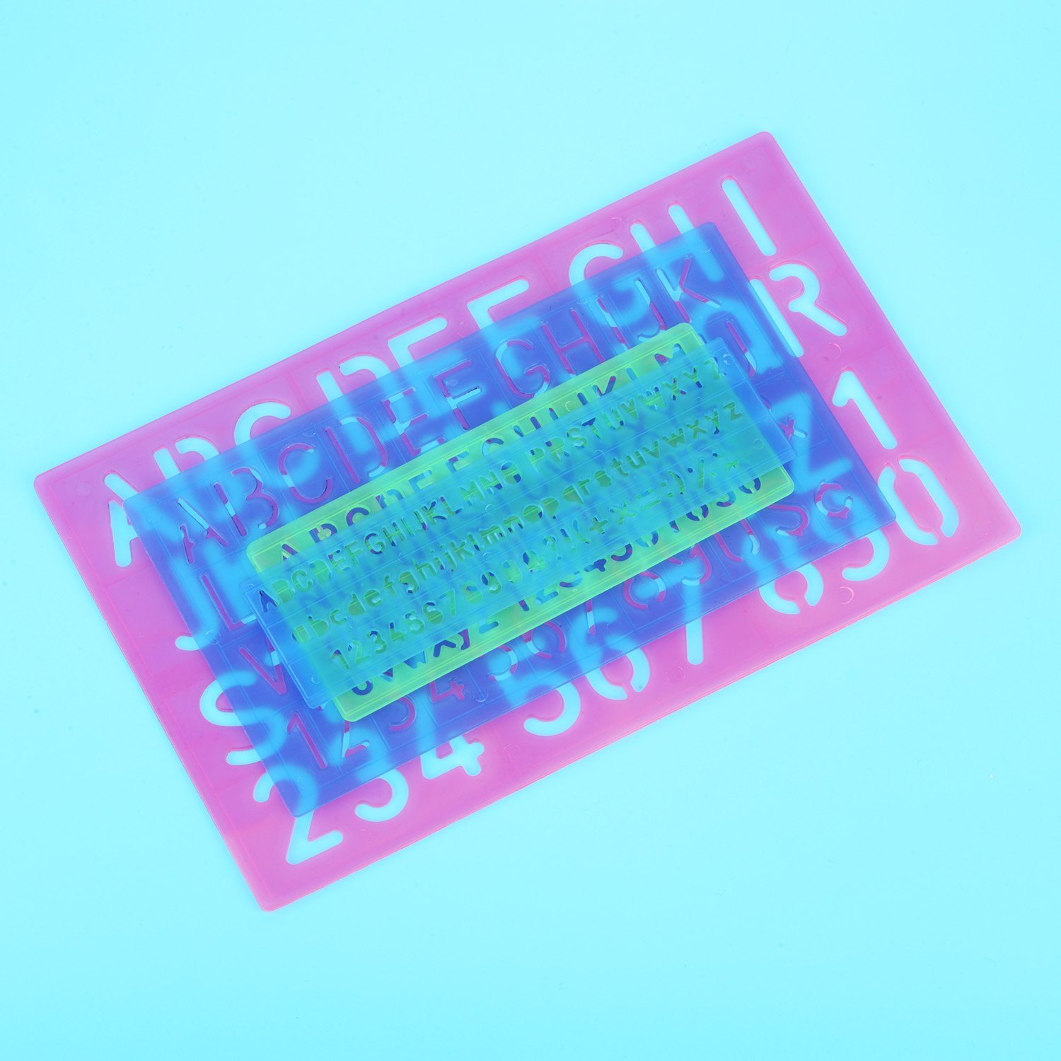 4 Pieces Letter Stencil Alphabet Stencils Number Craft Ruler Decorative