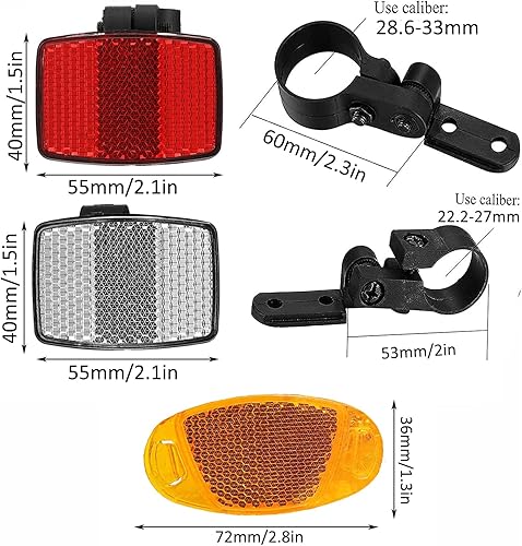 Miniatura 2 de VICDUEKG Kit de reflectores delanteros y traseros de bicicleta, 12 piezas de reflectores de radios de rueda de luz de bicicleta, accesorios de