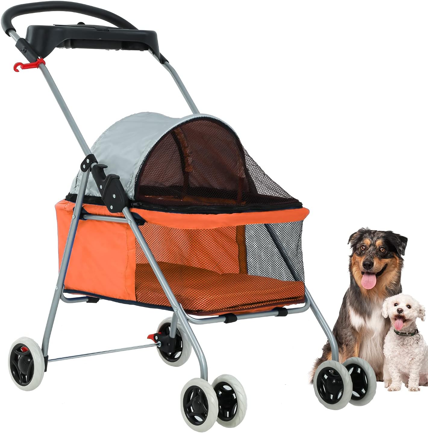 New BestPet Orange Posh Pet Stroller Dogs Cats w/Cup Holder : Pet Supplies