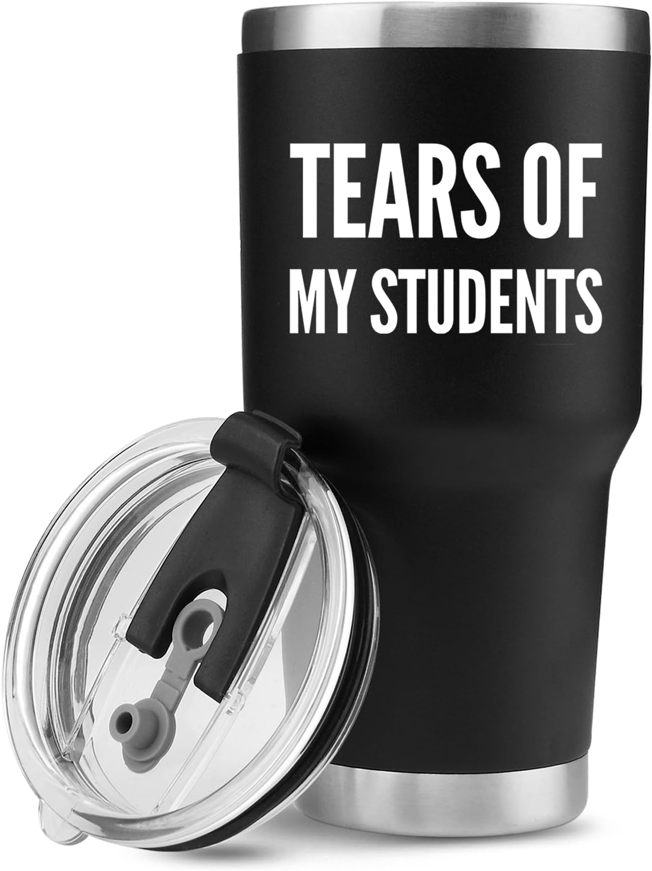 PanvolaTears Of My Students Vacuum Insulated Tumbler Teacher Gifts From Student Funny College Professor Graduation Appreciation Drinkware Travel Mug (30 oz, Black)