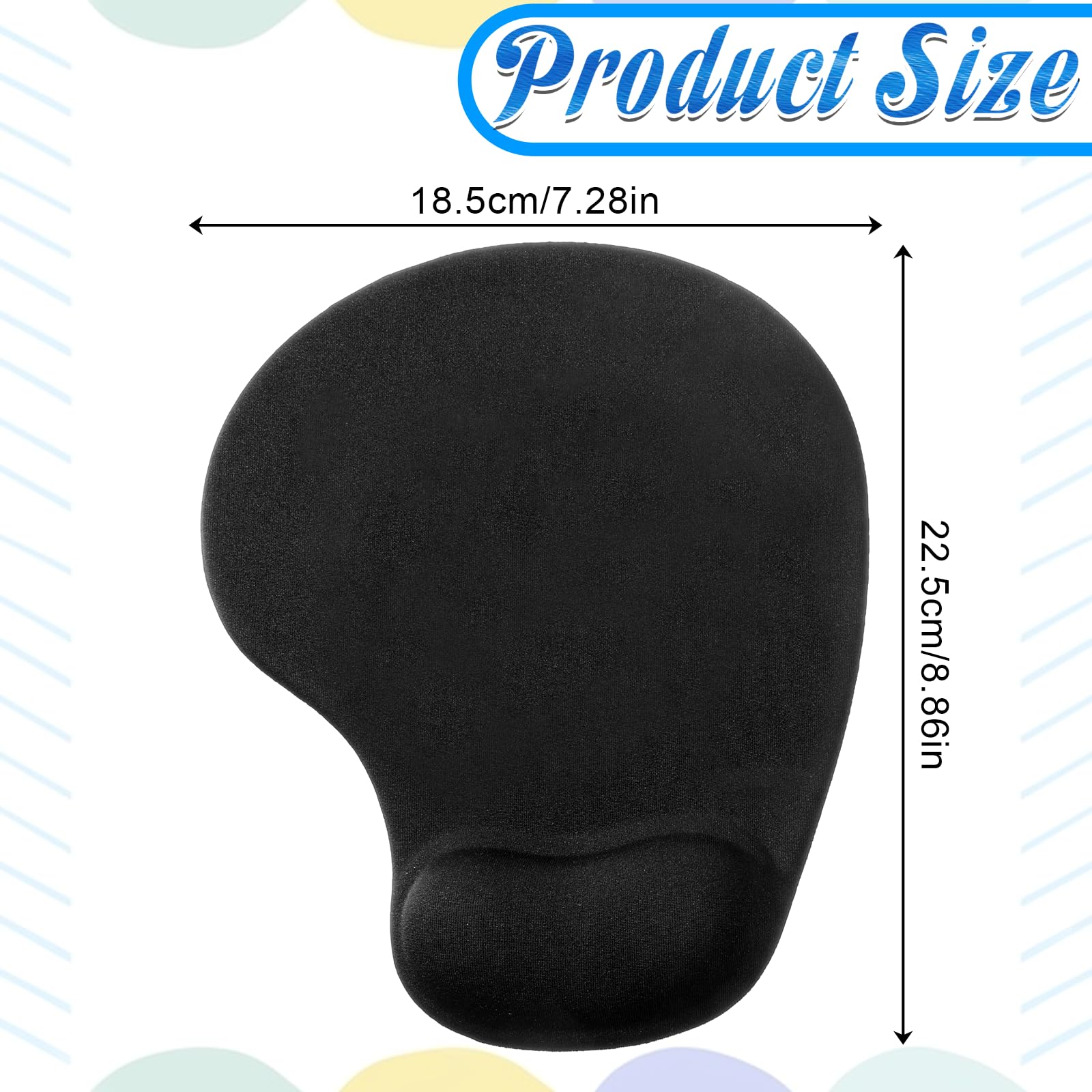 Ergonomisches Mauspad, Silikon Mousepad mit Handauflage, Schwarz Mausepad Gel, Office Mousepad mit Gelkissen für Computer Laptop Notebook, Schwarz