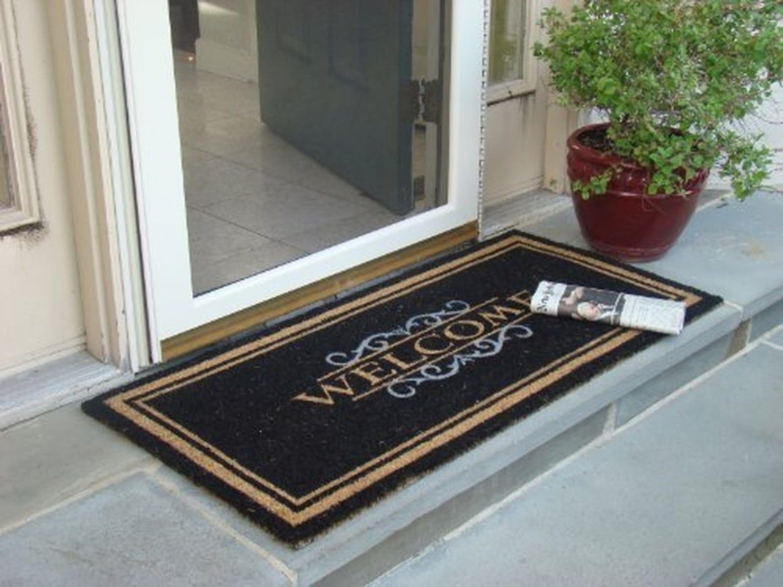 NEW WELCOME MAT Heavy Duty Large Coir Doormat. Front Porch Double Door Outdoor Floor