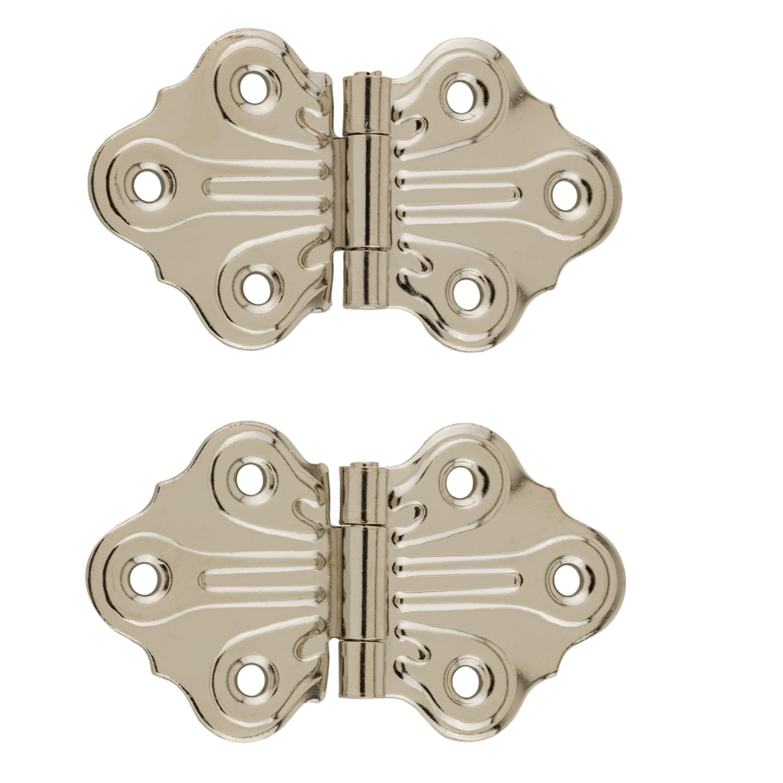 Polished Nickel Butterfly Hinge | Pack of 2 | Cabinet, Cupboard Door, Box Furniture Hardware | UA-264-HPN