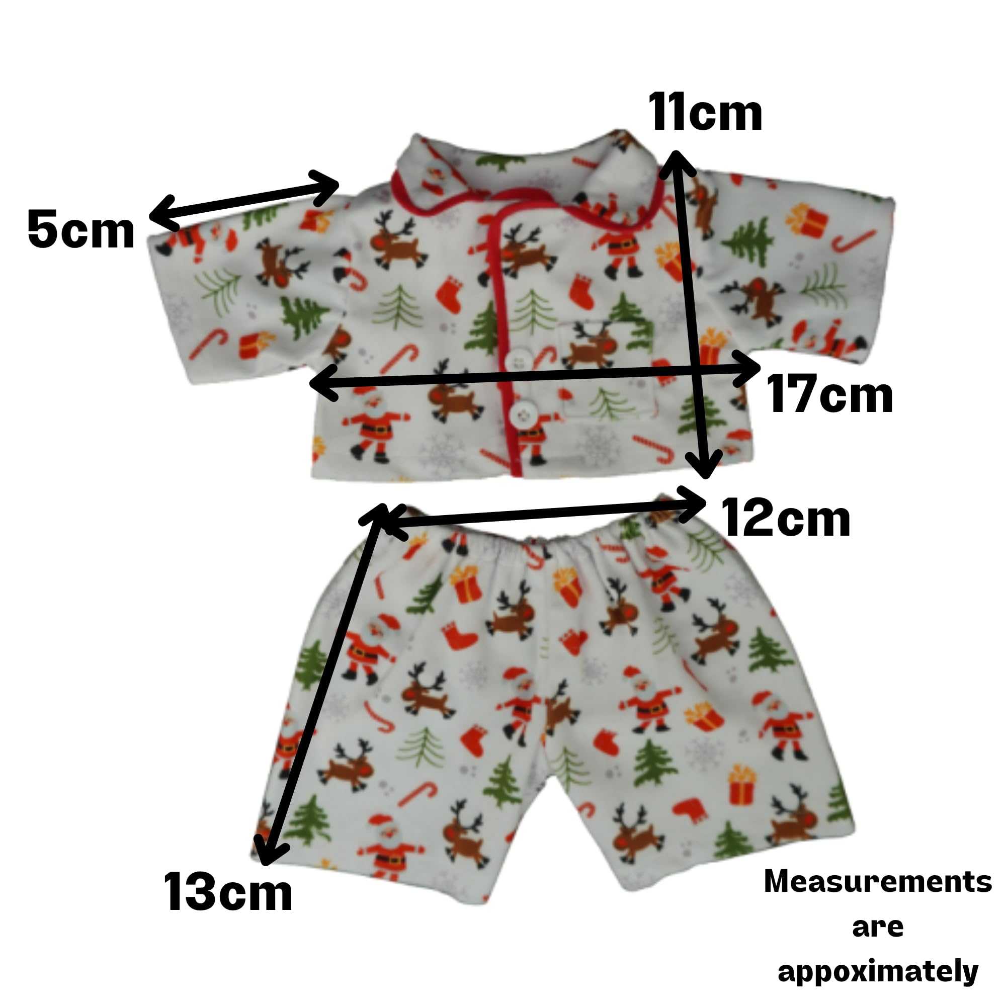 Pijama blanco de Papá Noel, 25 cm, ropa de oso de peluche