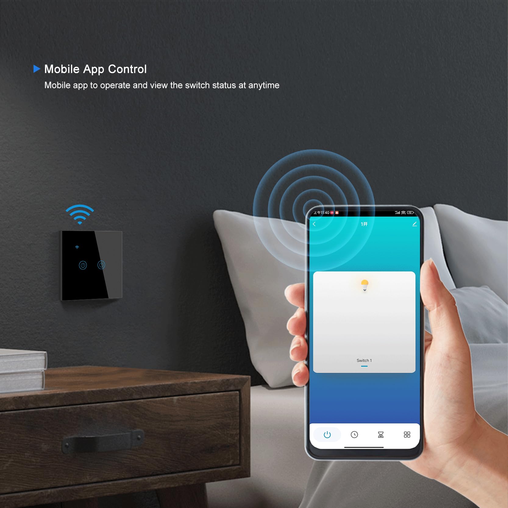 Naigebrol Apple homekit Smart WiFi Light Switch, Need Neutral Wire Required, HomeKit Compatible, Glass Touch Panel - Image 4