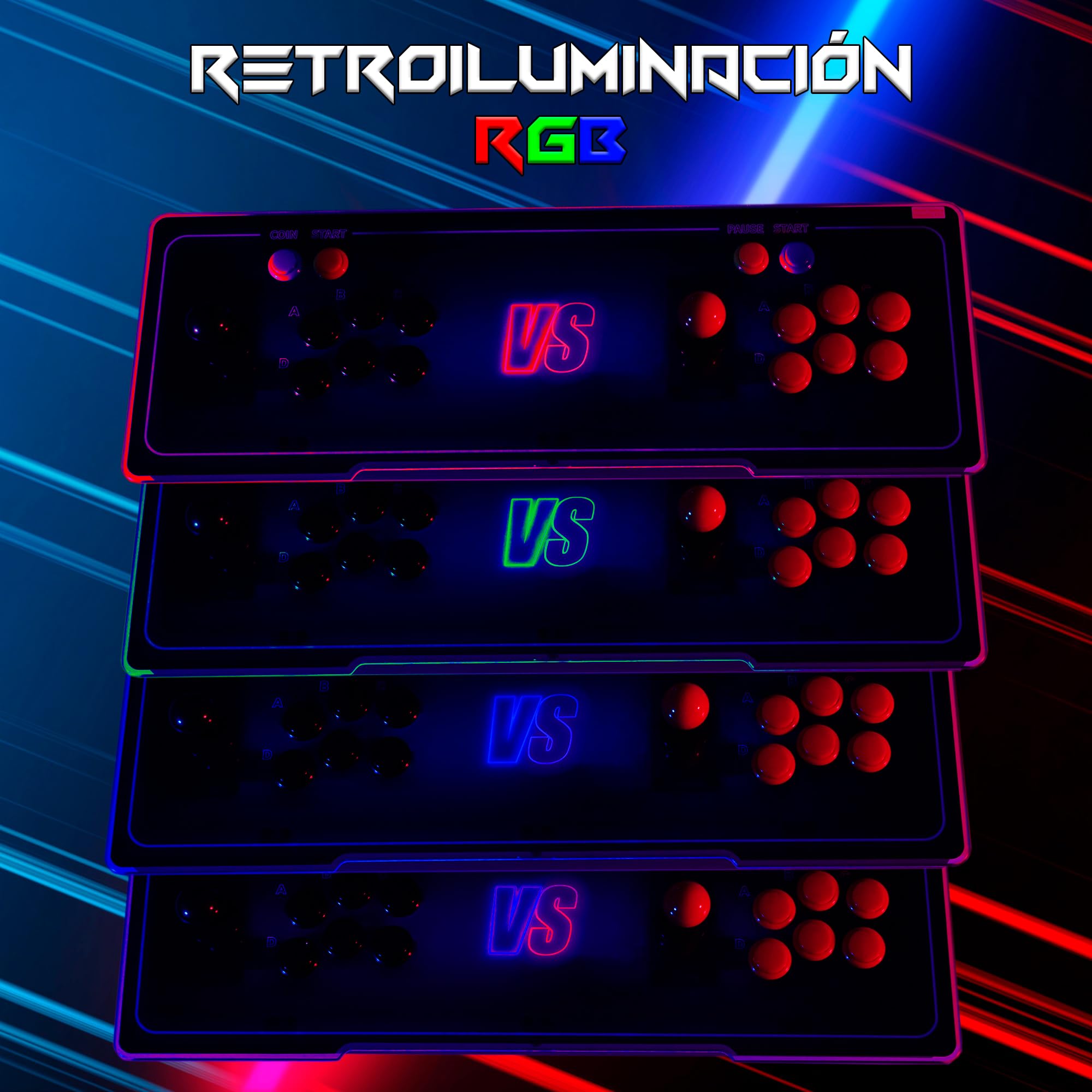 Unicview Pandora Box 3D, Retro Consola Maquina recreativa Arcade Video, Joystick Arcade, Versiones Originales Juegos Retro, Incluye Juegos 2D y 3D. Función de Guardar Partida, Pandora_5000
