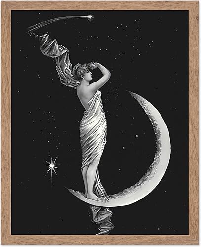 Miniatura 51 de Poster Master Vintage Alcanzando la Luna Póster - Impresión Retro de Luna Creciente - Arte Celestial de Pared - Regalo para Hombres y Mujeres -