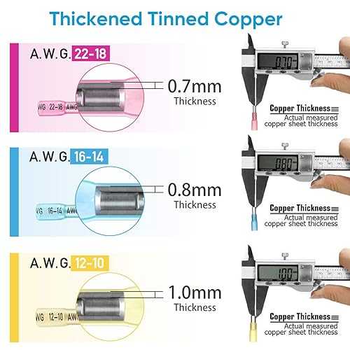 Miniatura 3 de TICONN 460 conectores de alambre termorretráctiles, kit de terminales eléctricos marinos automotrices impermeables, surtido de conectores de