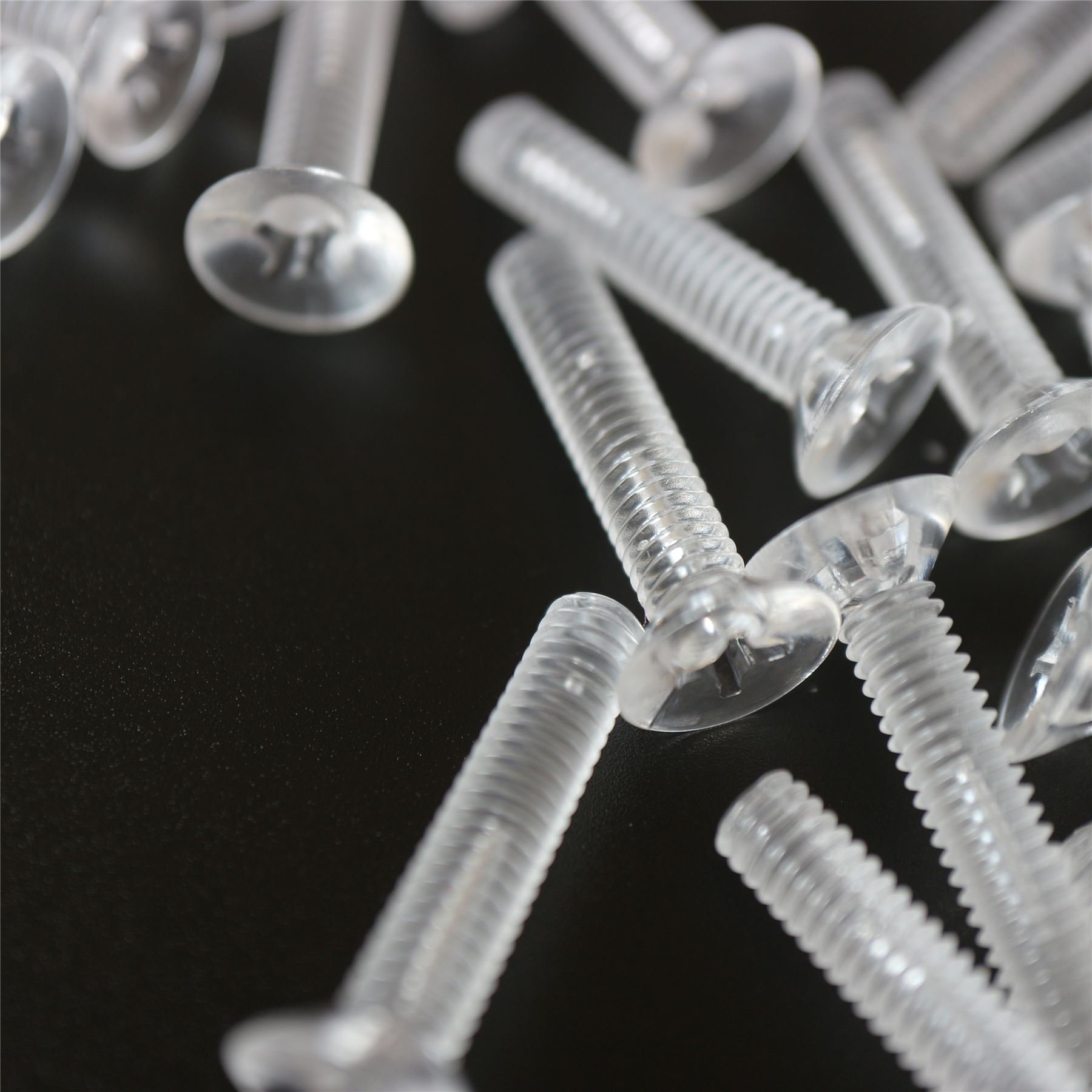 50 x tornillos de cabeza avellanada cruciforme con tuercas y arandelas, plástico acrílico transparente, M4 x 20 mm