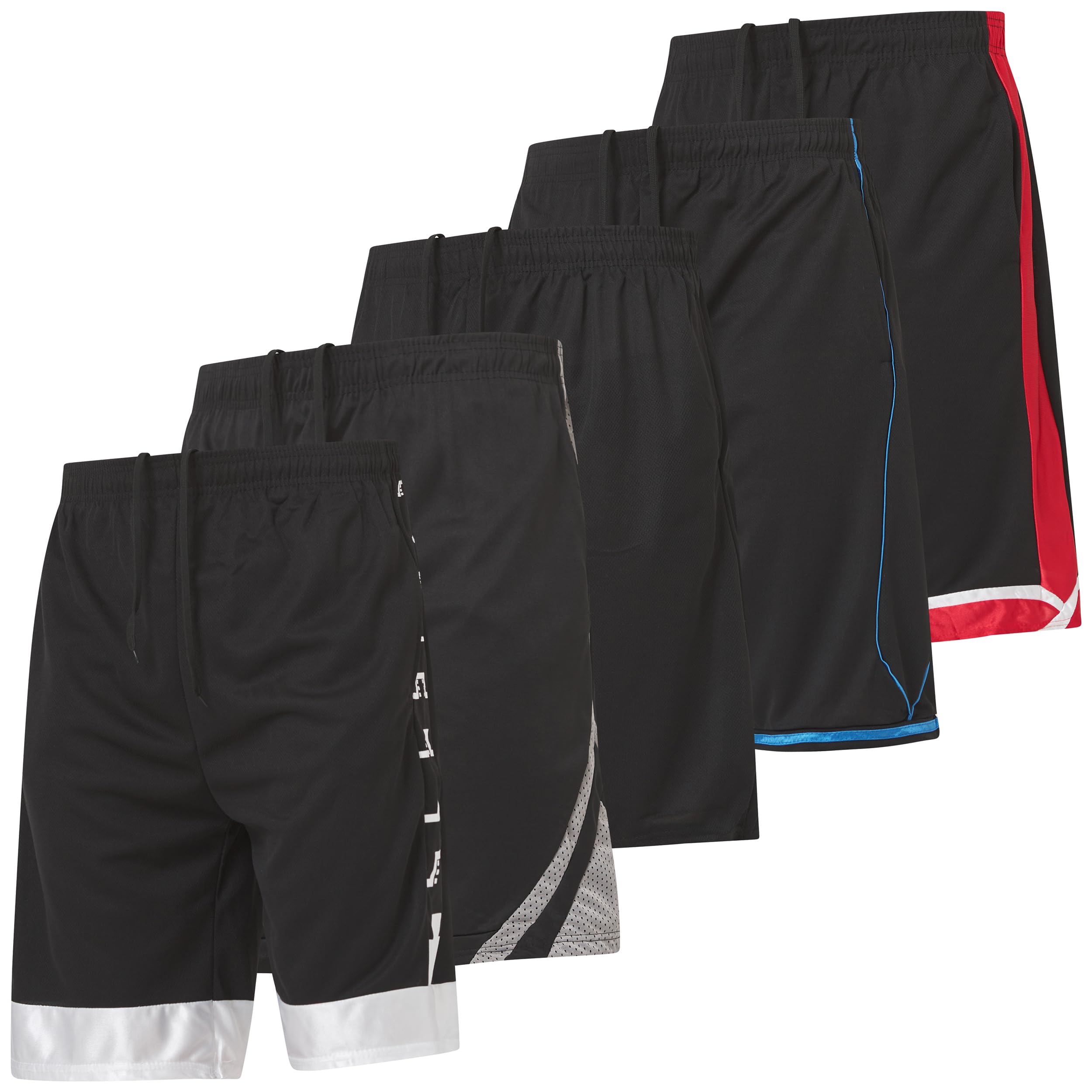 Ultra Performance 5 Pack Mens Shorts, Athletic Gym Shorts Workout Basketball Shorts for Men, Large