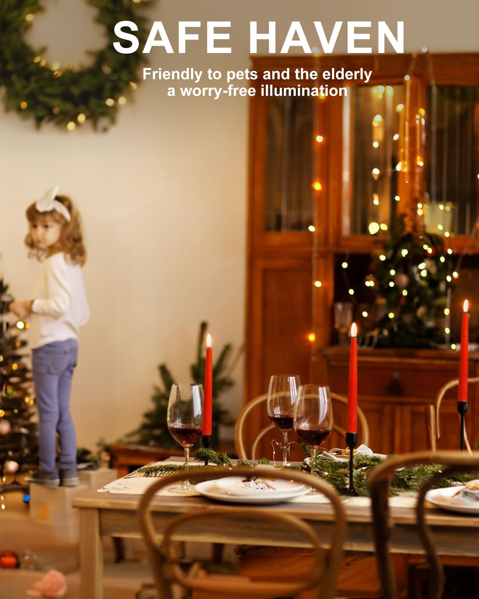 Stmarry Candele a LED in vera cera, senza fiamma, senza fiamma, con telecomando e timer, candele antigoccia a batteria, con fiamma tremolante 3D, set di 6