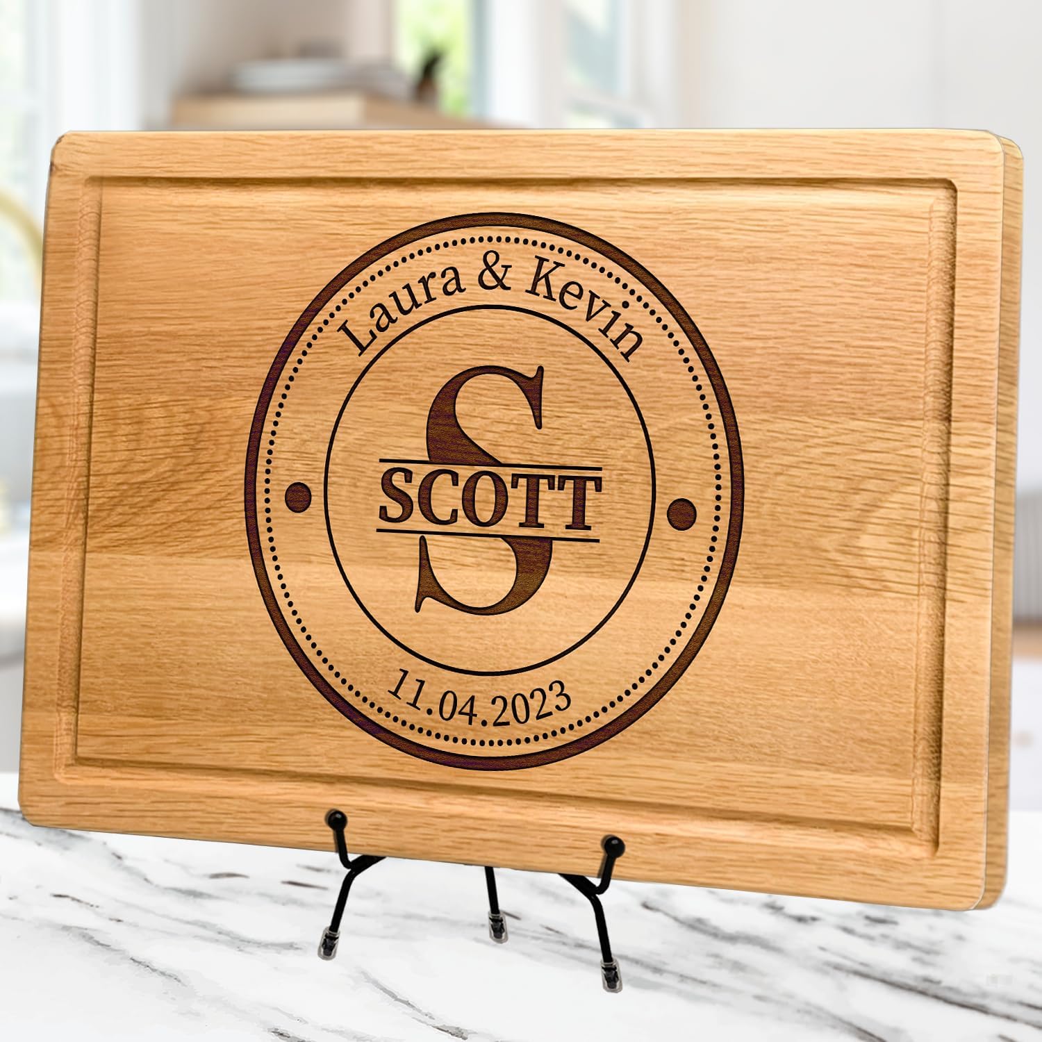 Personalized Cutting Board, Perfect Gifts for Couples or Parents, Customizable Christmas Gifts, Wedding, Anniversary, House Warming Gift Idea, Wooden Kitchen Decor New Homeowners (Bamboo, Small)