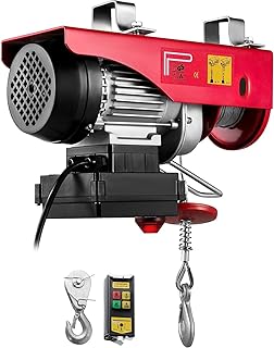 VEVOR 440LBS Electric Hoist with Wireless Remote Control & Single/Double Slings Electric Winch, Steel Electric Lift, 110V Electric Hoist for Lifting in Factories, Warehouses, Construction Site