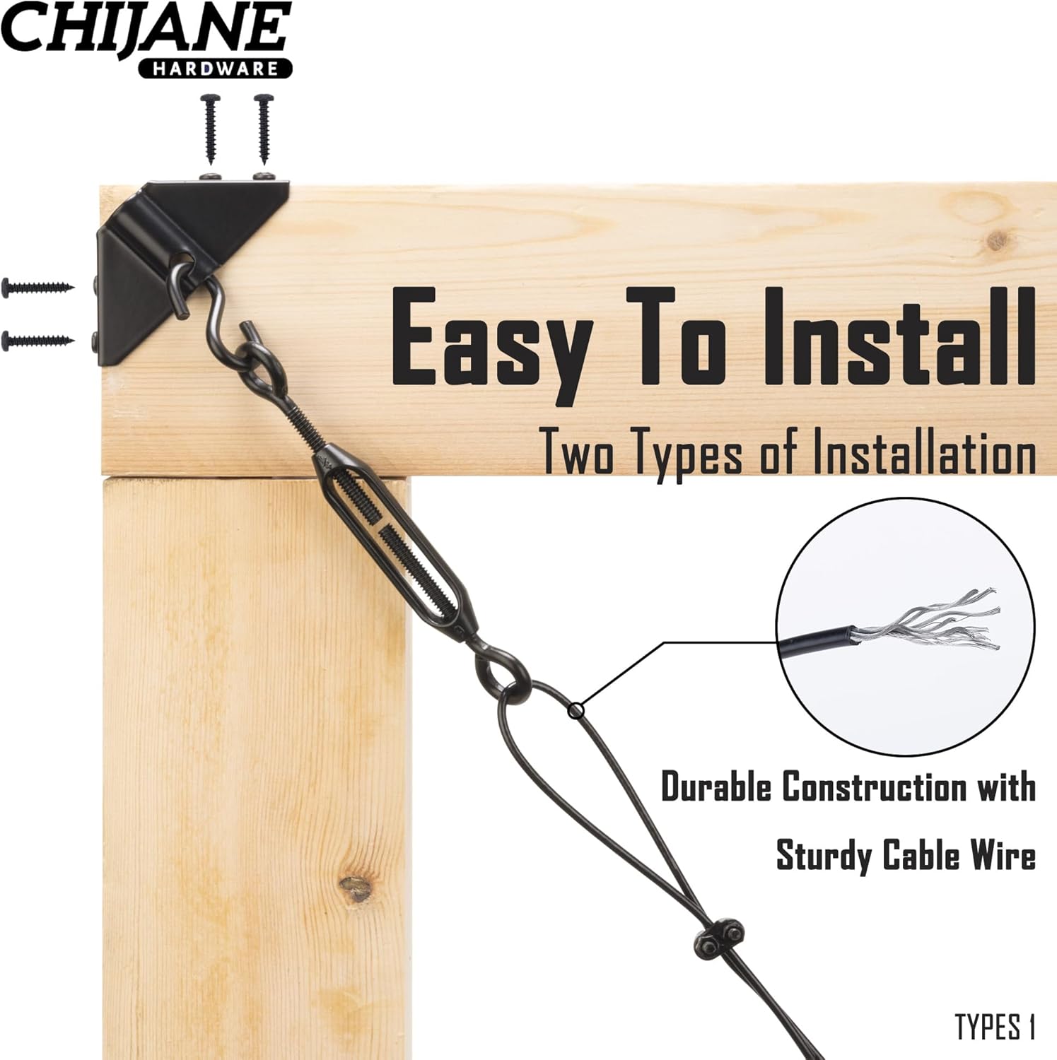 Durable Anti Sag Gate Kit Gate Hardware Support Cable Set for Sliding Gate,Steel Fence Door Repair Kit Anti-Sagging Gate Kit Gate Latch for Wooden Fence Outdoor, Black No Sag Gate Frame Kit