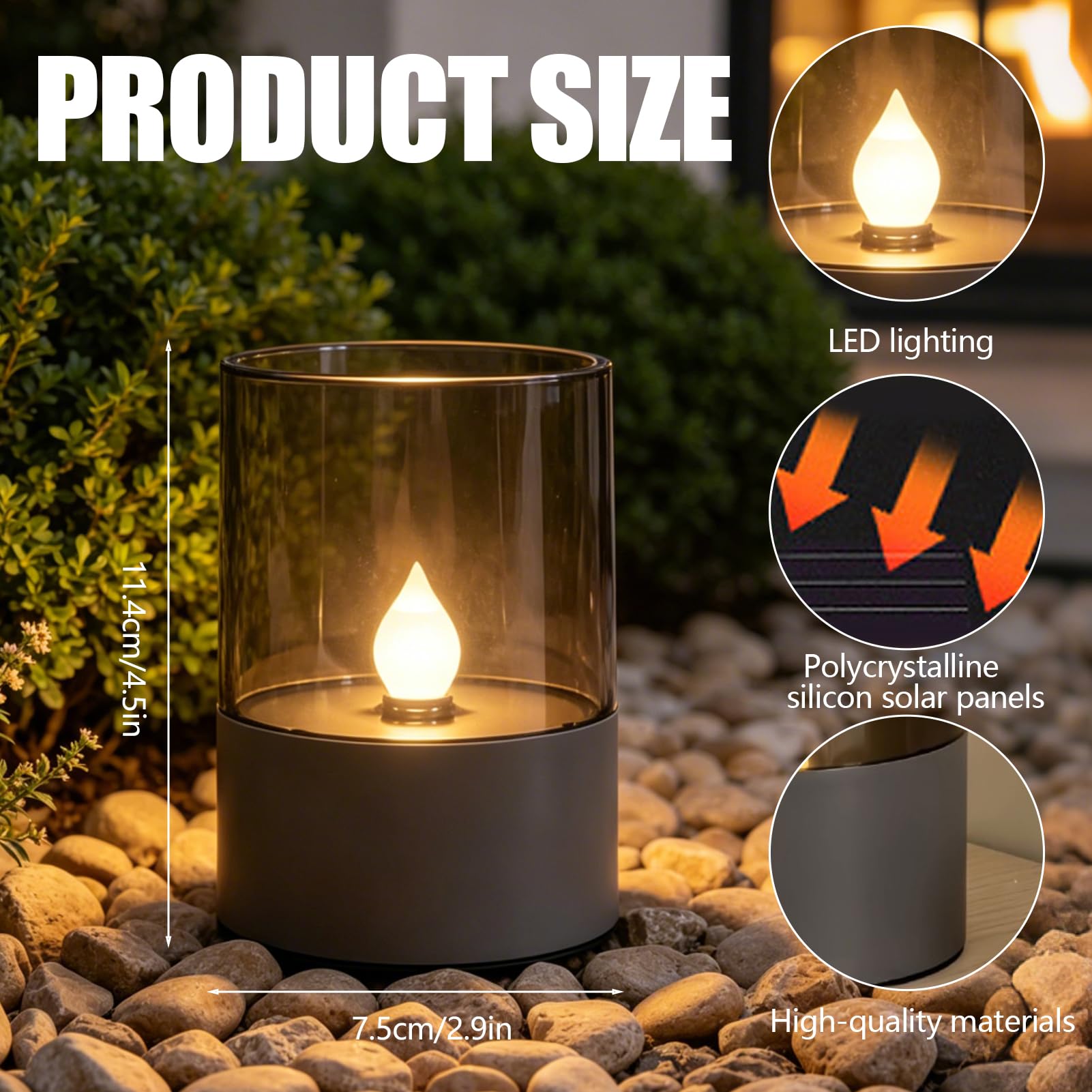 2 Stück Solar Kerzen Outdoor Teelichter LED Aufladbar Outdoor Kerzen mit Timer Wasserdicht Aufladbare Solar Teelichter Elektrisch Solarkerzen für Außen Wetterfest Garten Terrasse Balkon Deko (C)