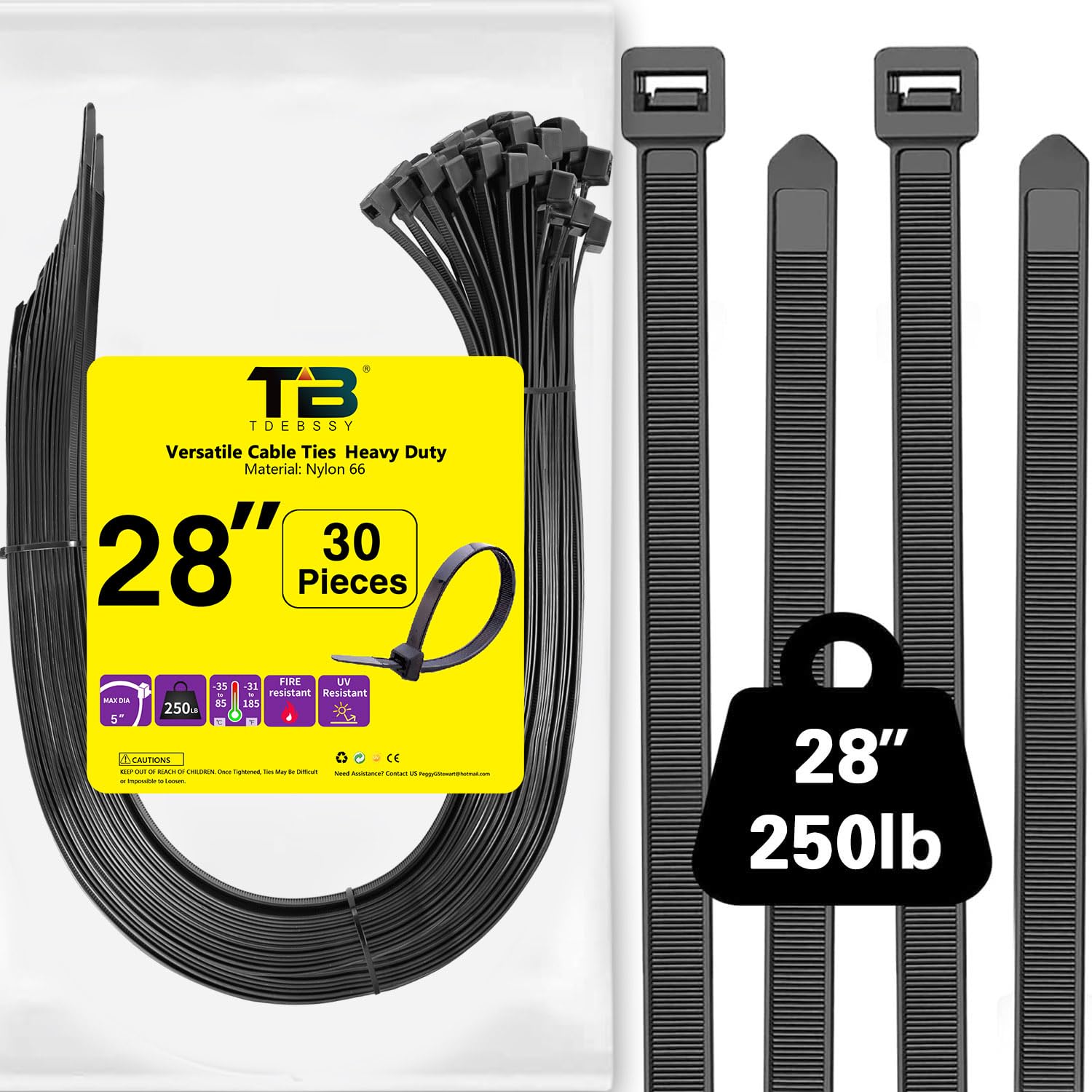 Fascette Elettricista Bianche 1000 Fascette Elettricista Nylon 250mm - Bianche Per Cablaggi E Giardinaggio Fascette Nylon 250mm - Foto 2