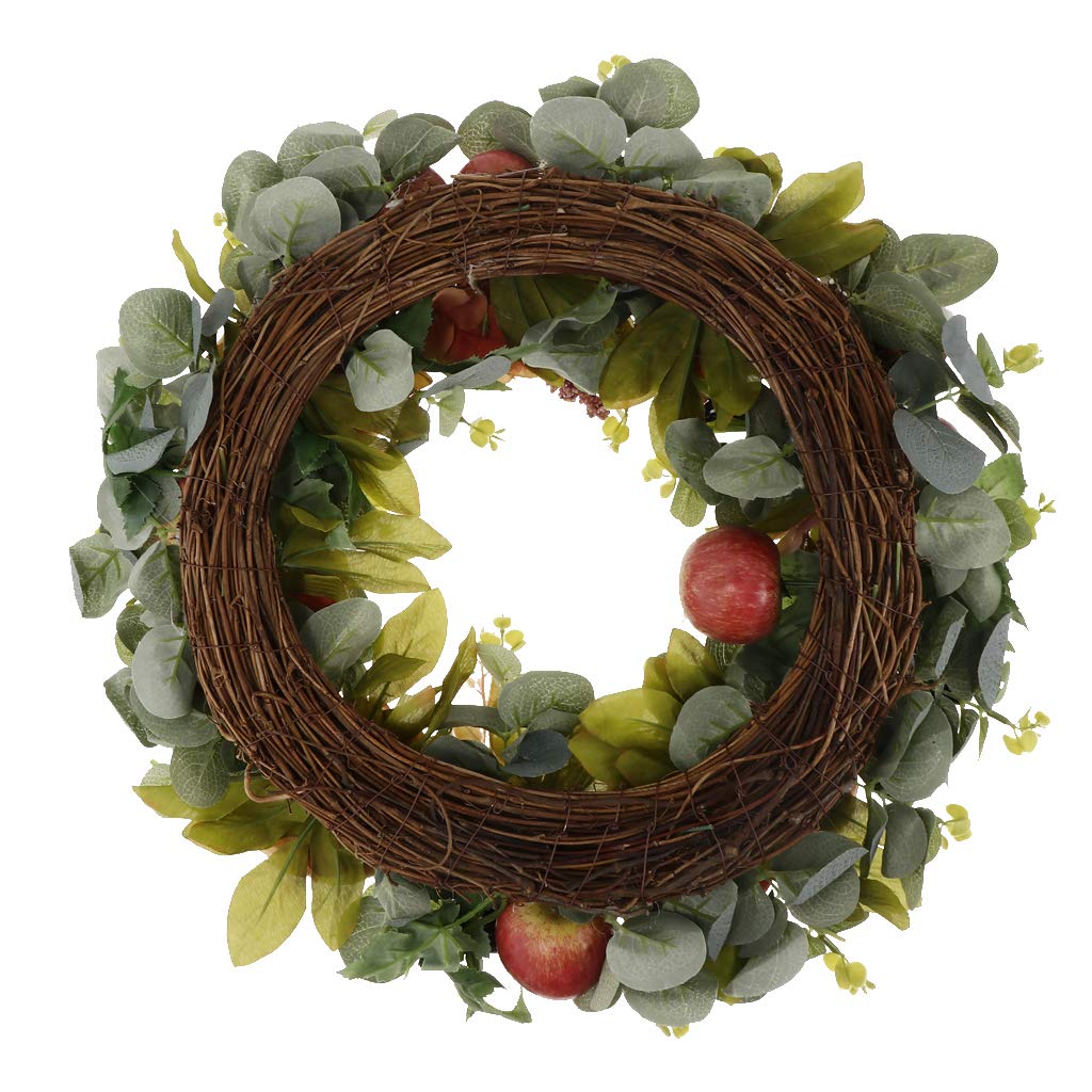 perfeclan Handgemachte Türkranz Wandkranz Blumenkranz Rattankranz Dekokranz für Landhaus und Landhochzeit