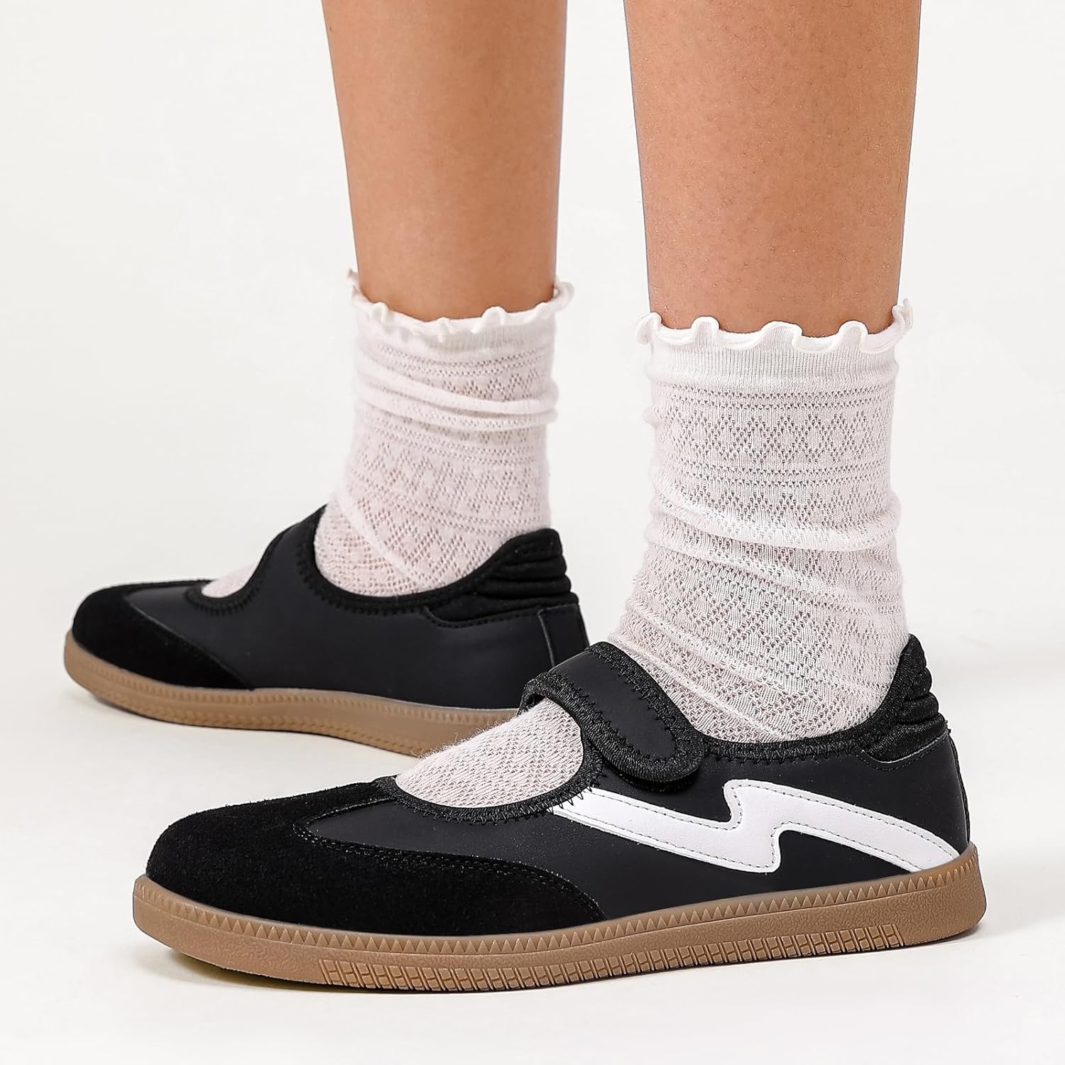 Womens Sneakers Casual Lightweight Tennis Shoes Slip on Footwear Women's Fashion Retro Sneakers for Dress Jeans Skirts - Image 5