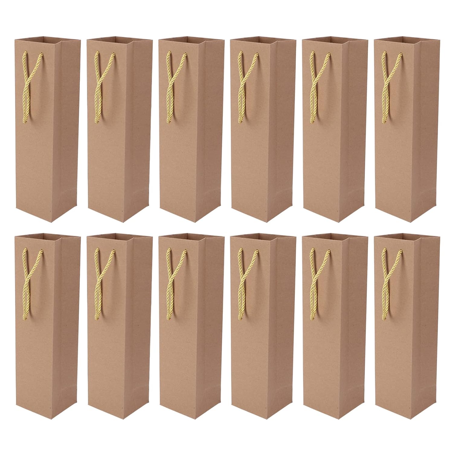UPKOCH 12pcs Kraft Paper Bags Wine Bags Paper Gift Bags Kraft Bags