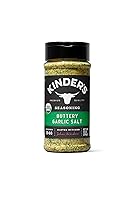 Vista 1 de Kinder's Sal orgánica de ajo mantecoso, condimento de calidad premium, sin MSG, certificado orgánico por USDA, 10 onzas